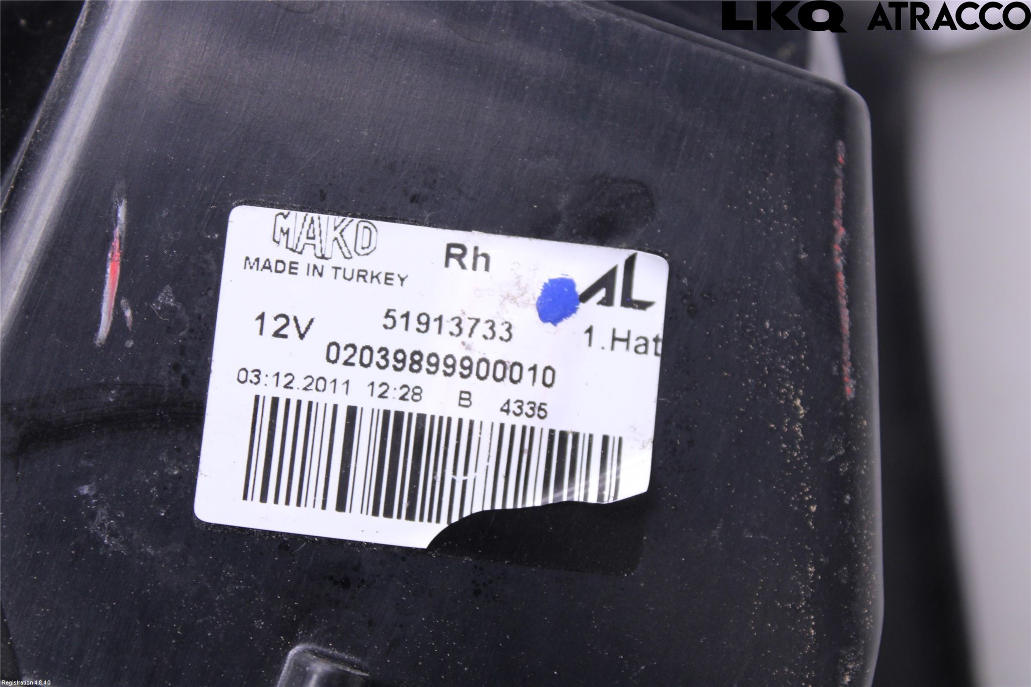 Fiat PUNTO EVO 10-12 Baklykt Høyre
