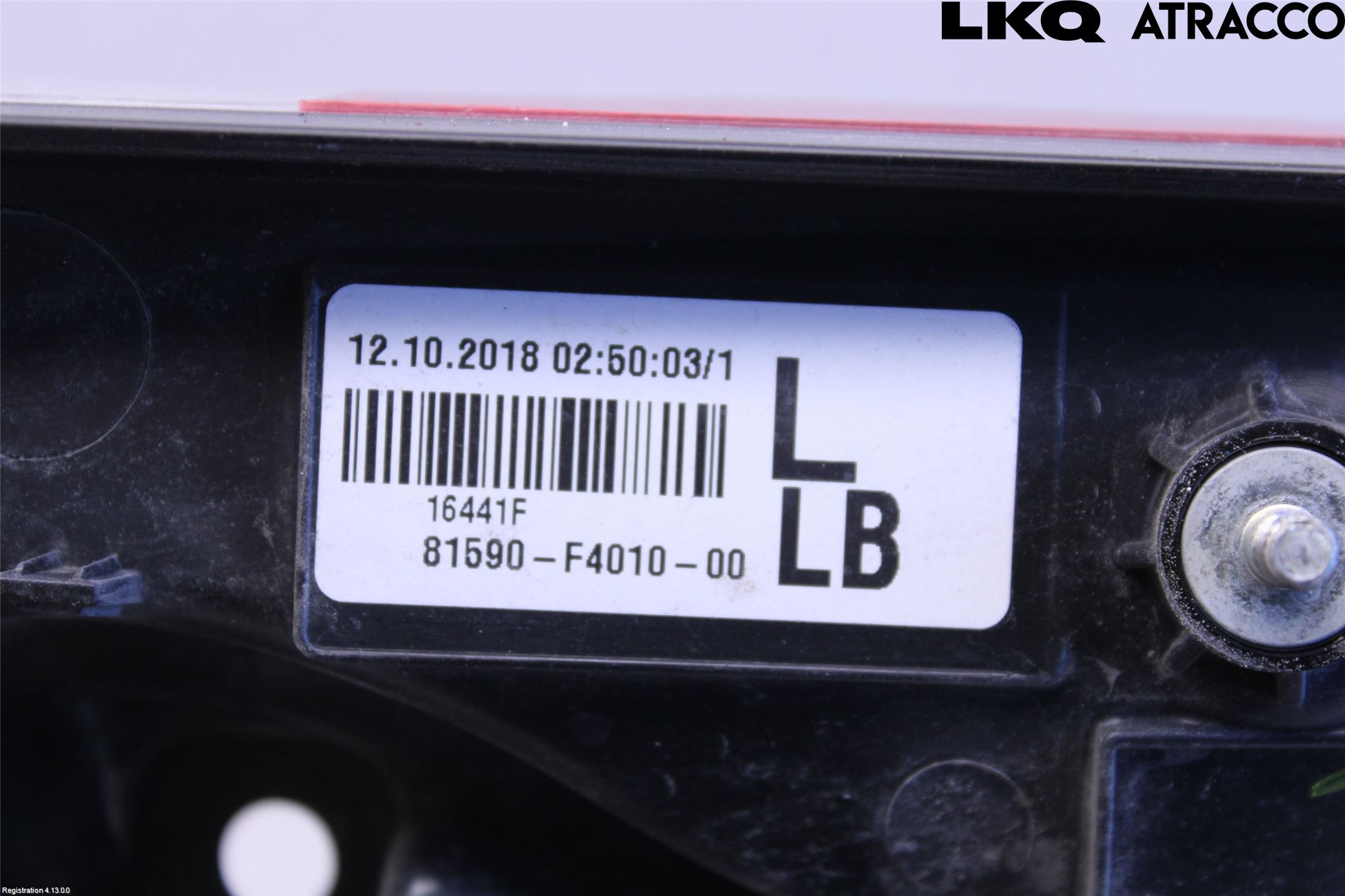 Toyota C-HR 16-23 Baklykt Venstre  På Luke(Indre