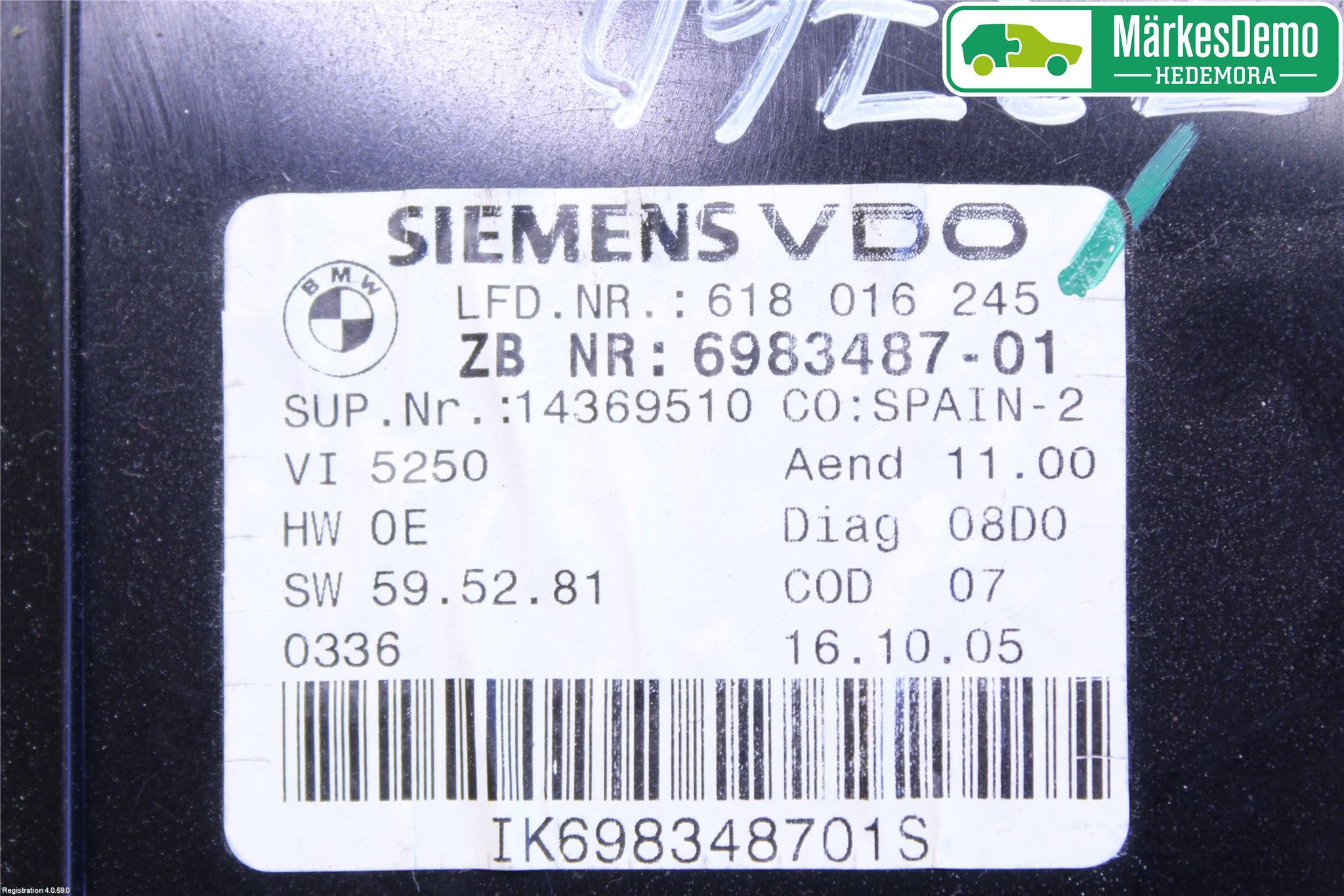 BMW 3 E90/91 SED/TOU 05-12 Instr Kombinert