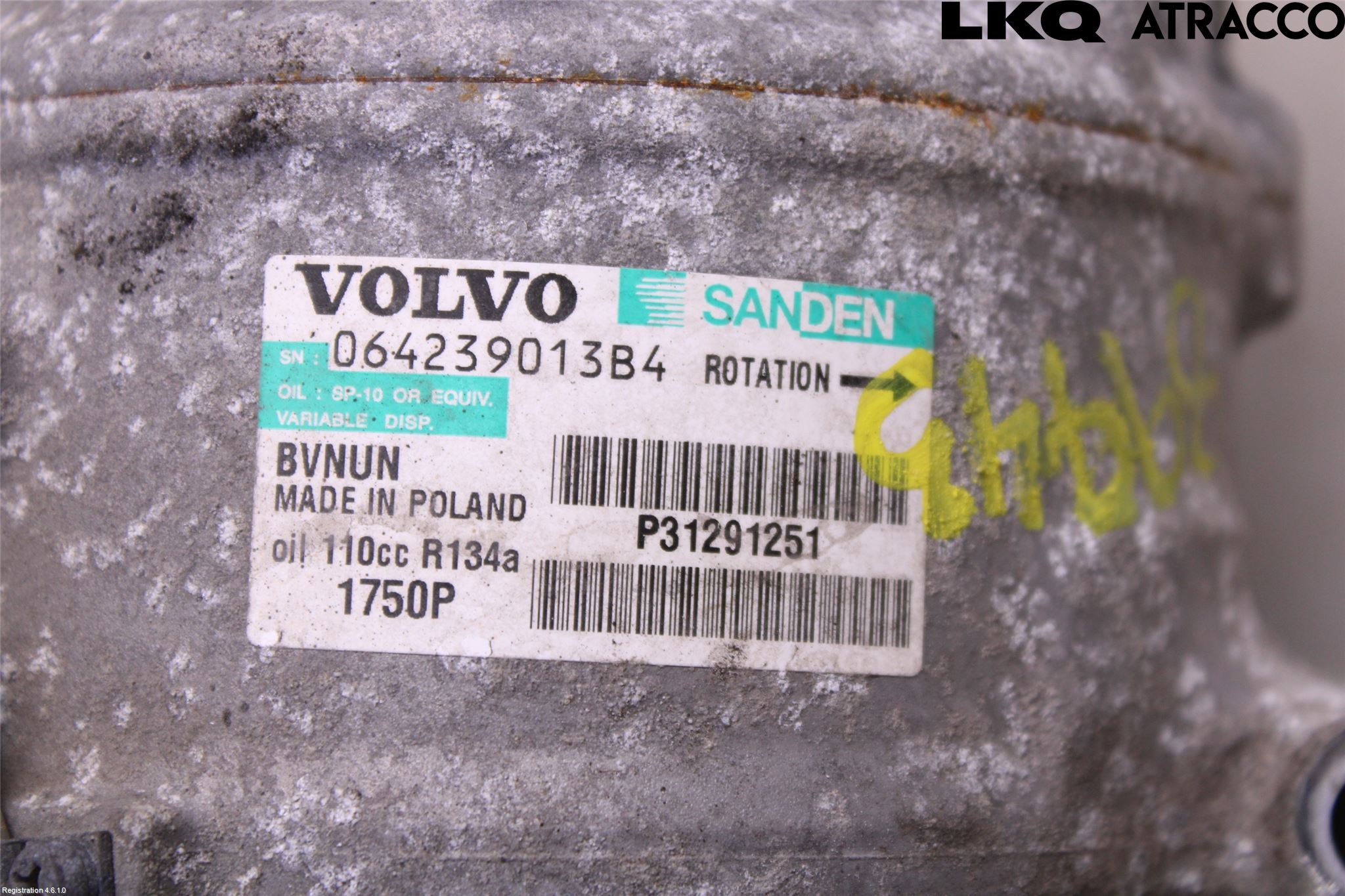 Volvo V40 12-19 Varme Ac Kompressor