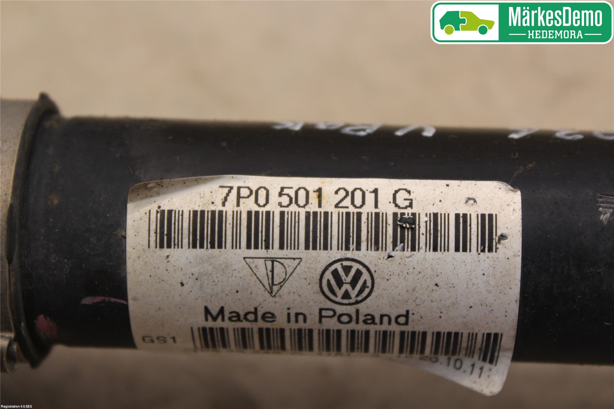 Volkswagen VW TOUAREG 7P 11-18 Drivaksel Bak Kompl Venstre