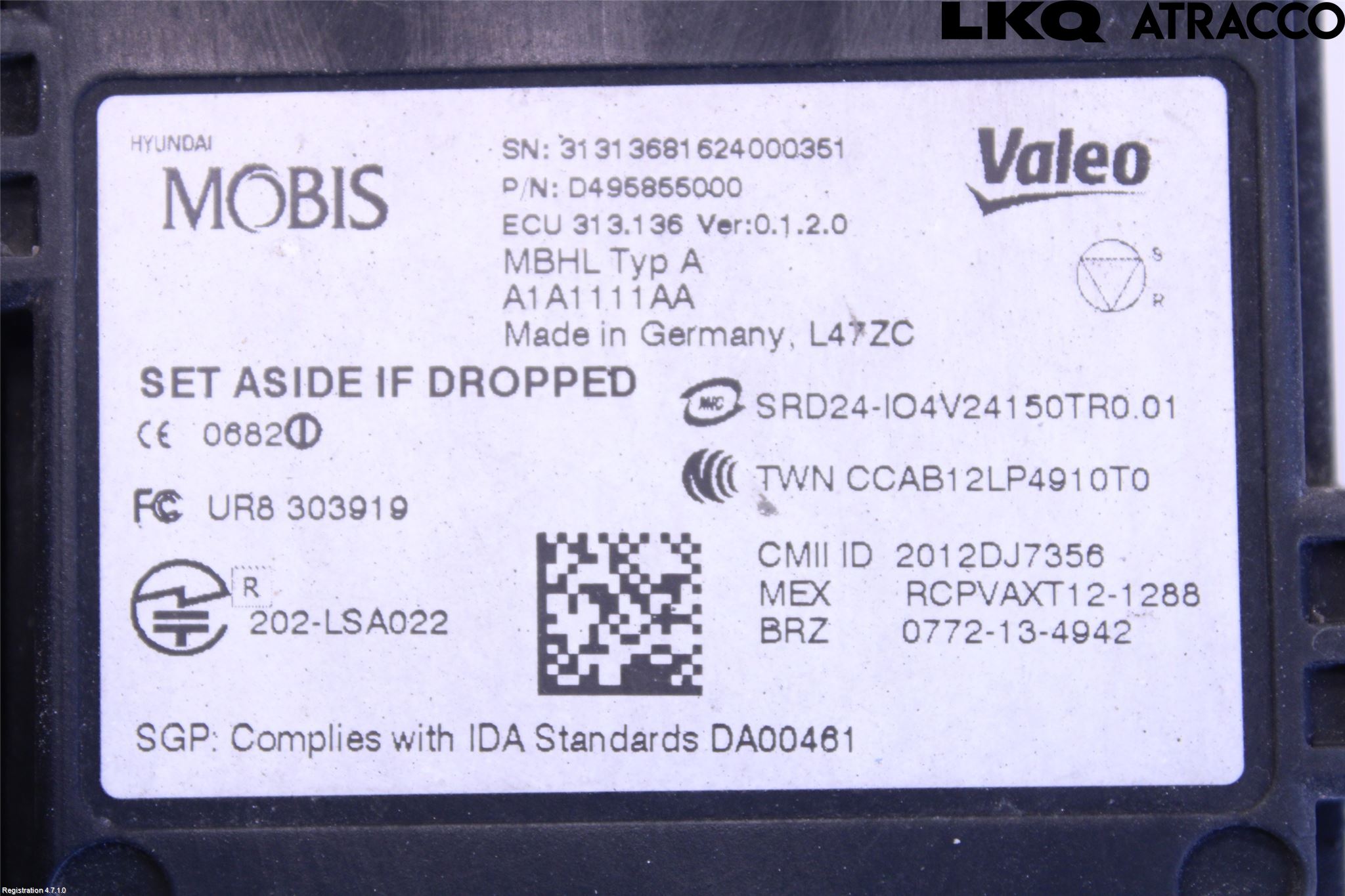 Kia OPTIMA 16-20 Sensor Kollisjonsbeskyttelse