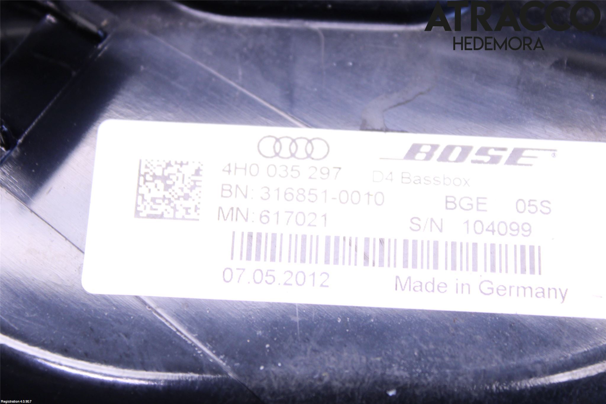Audi A8/S8 4H 10-17 Innr Høyttaler