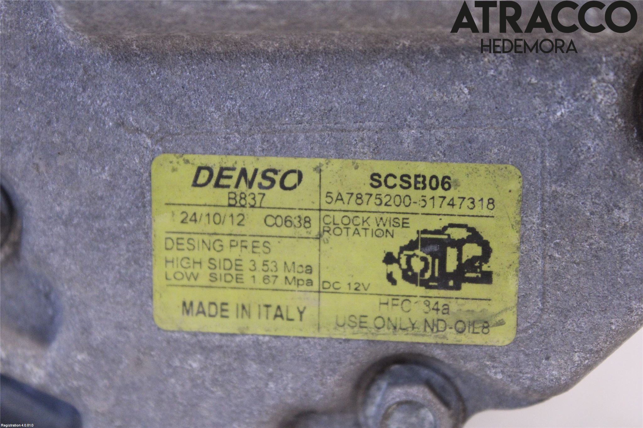 Fiat 500 07- Varme Ac Kompressor