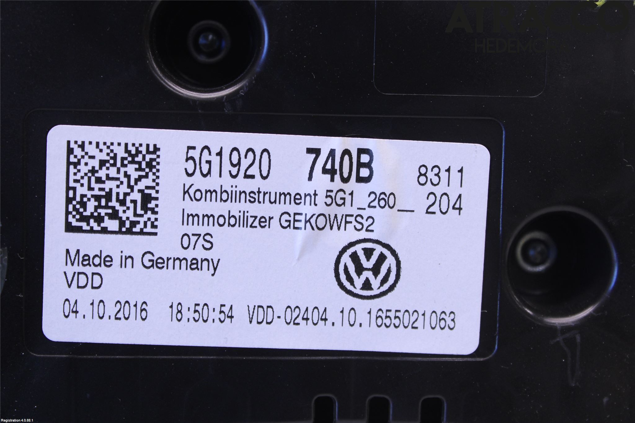 Volkswagen VW GOLF / E-GOLF VII 13-20 Instr Kombinert
