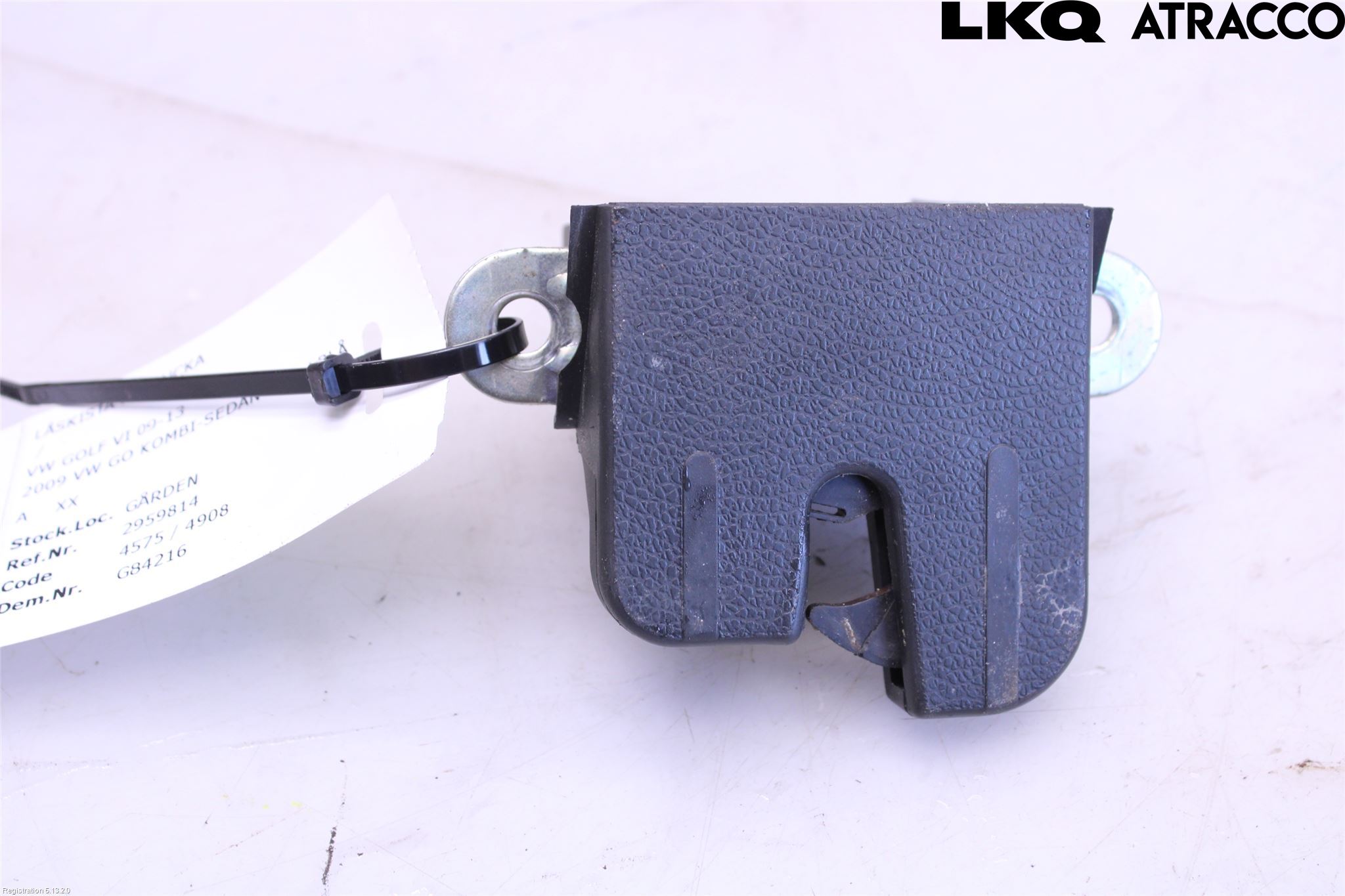 Volkswagen VW GOLF VI 09-13 Bakluke-Lokk Låsekasse