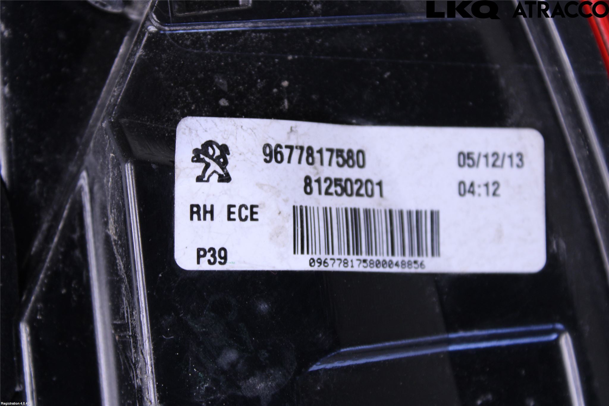 Peugeot 308 14-21 Baklykt Høyre