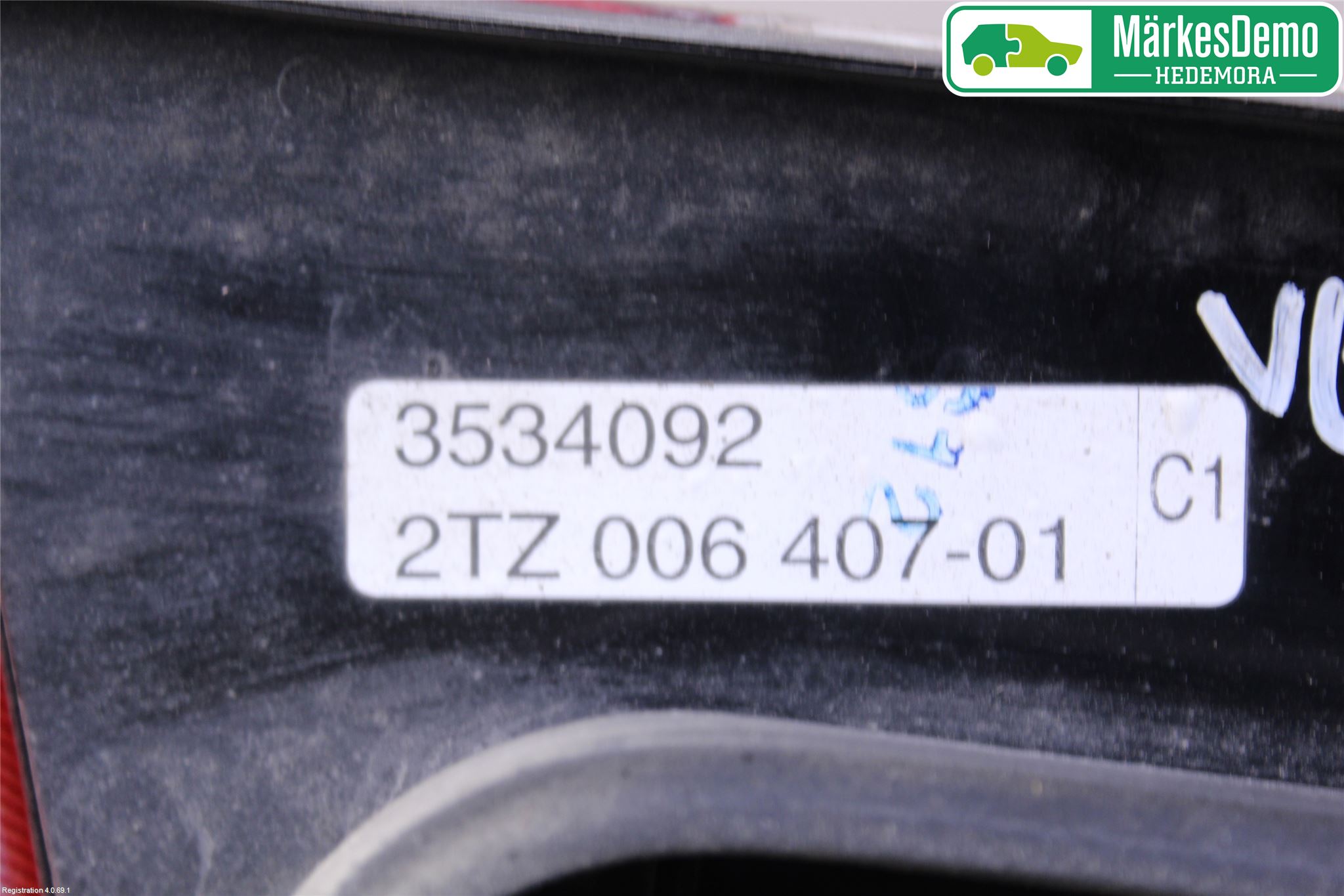 Volvo 940 91-98 Baklykt Venstre  På Luke(Indre