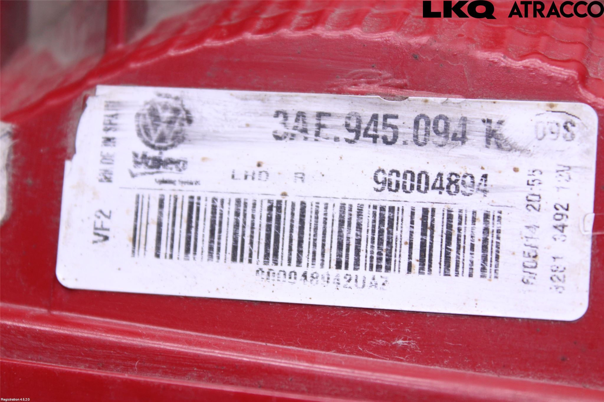 Volkswagen VW PASSAT 11-14 Baklykt Høyre  På Luke(Indre)