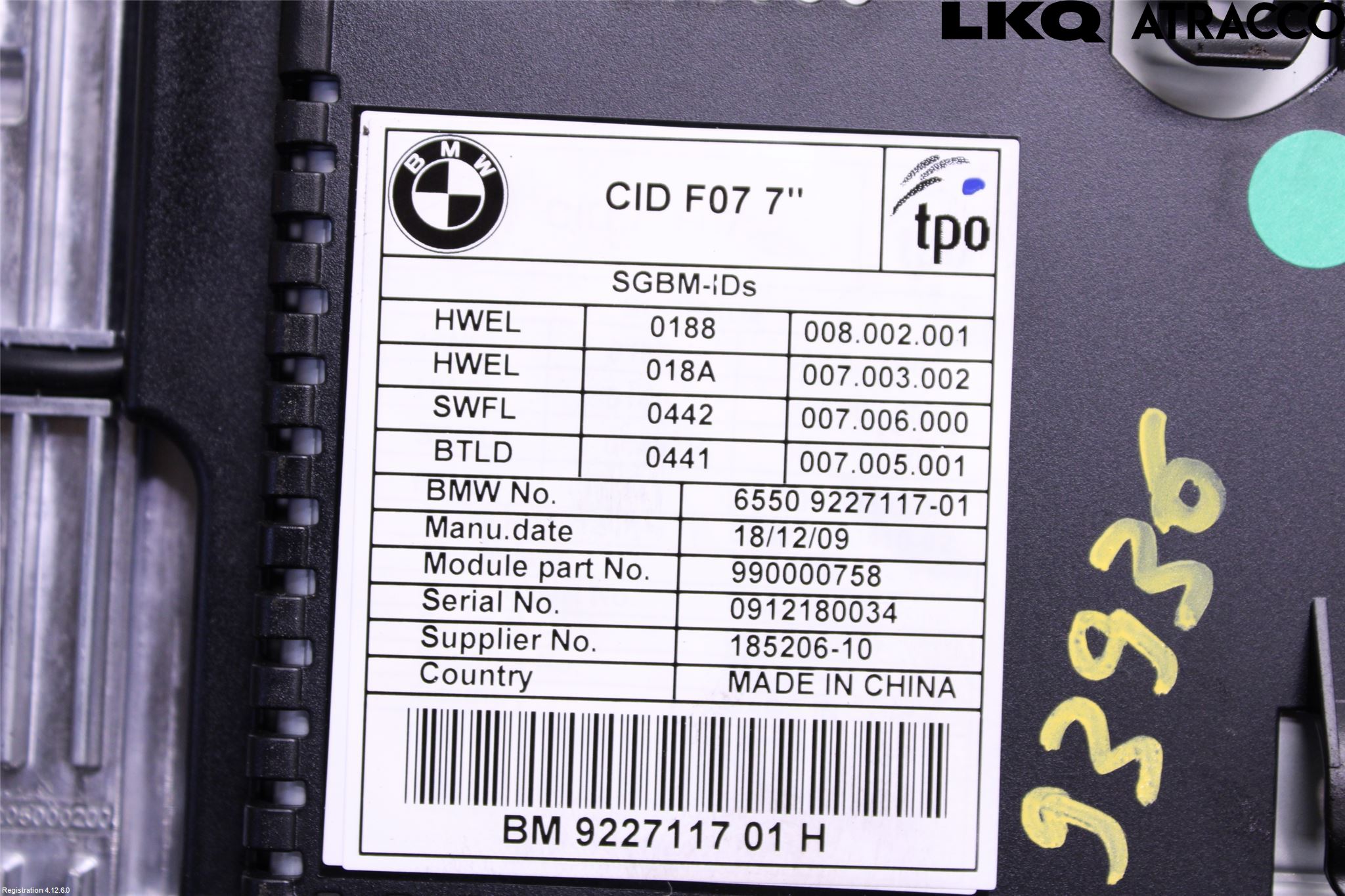 BMW 5 GT F07 09-17 Multifunktionsdisplay