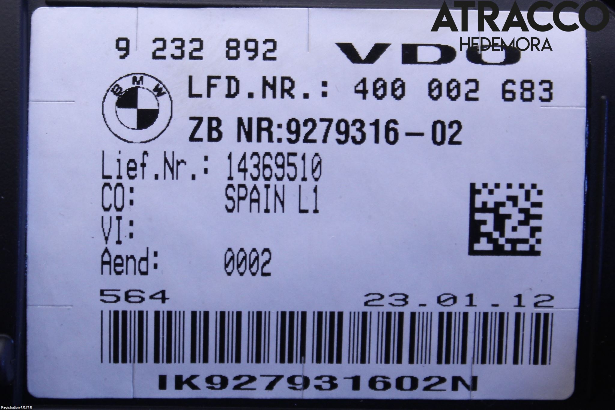 BMW 1 F20/F21 11-19 Instr Kombinert