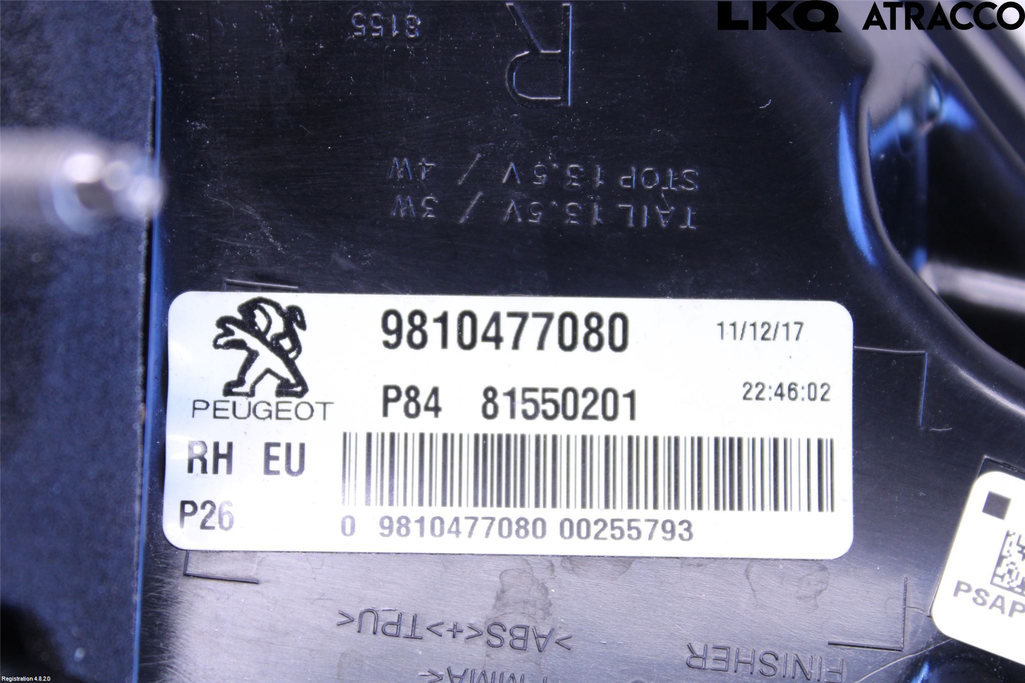 Peugeot 3008 17-24 Baklykt Høyre