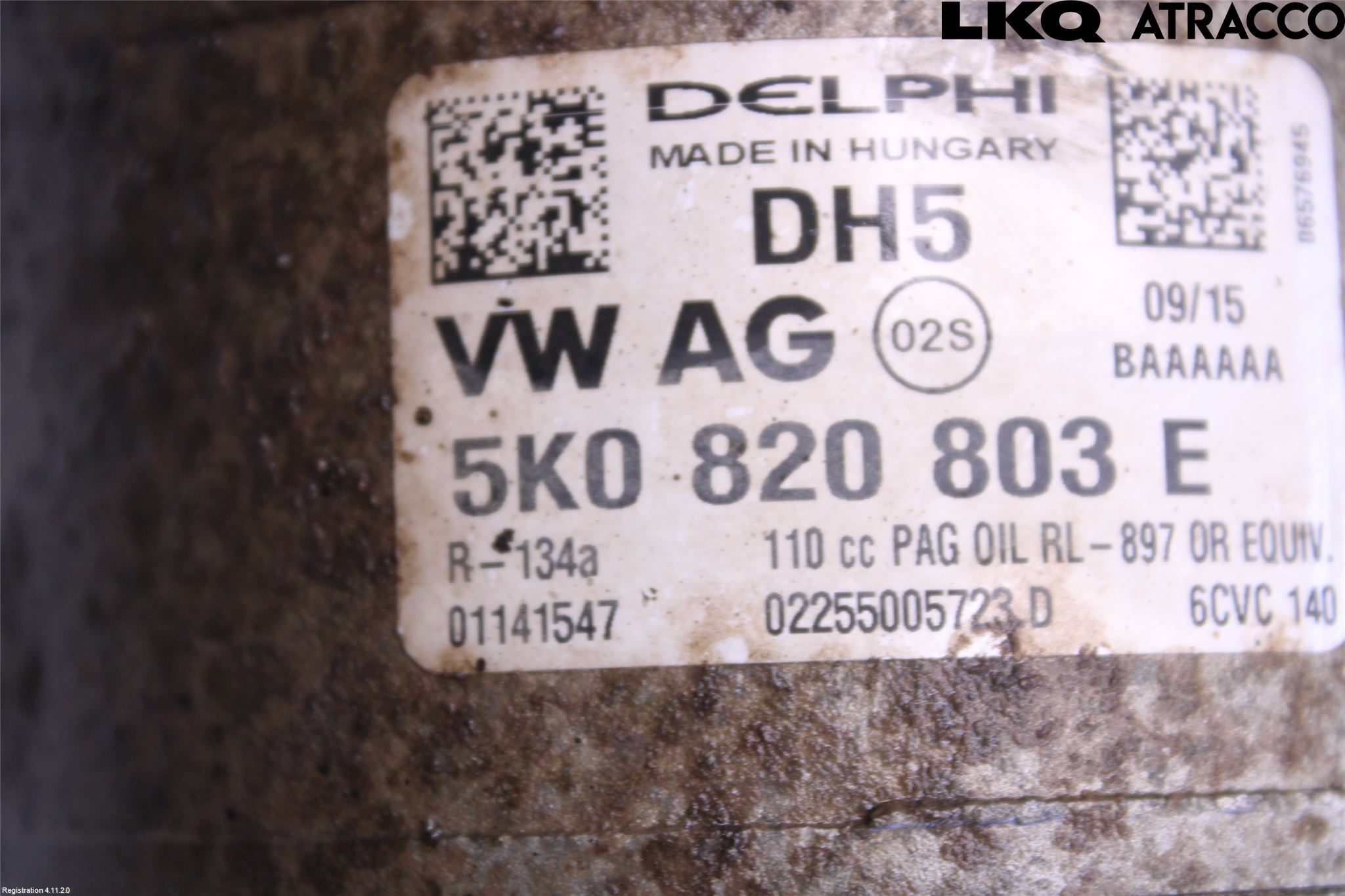 Volkswagen VW CADDY 11-15 Varme Ac Kompressor
