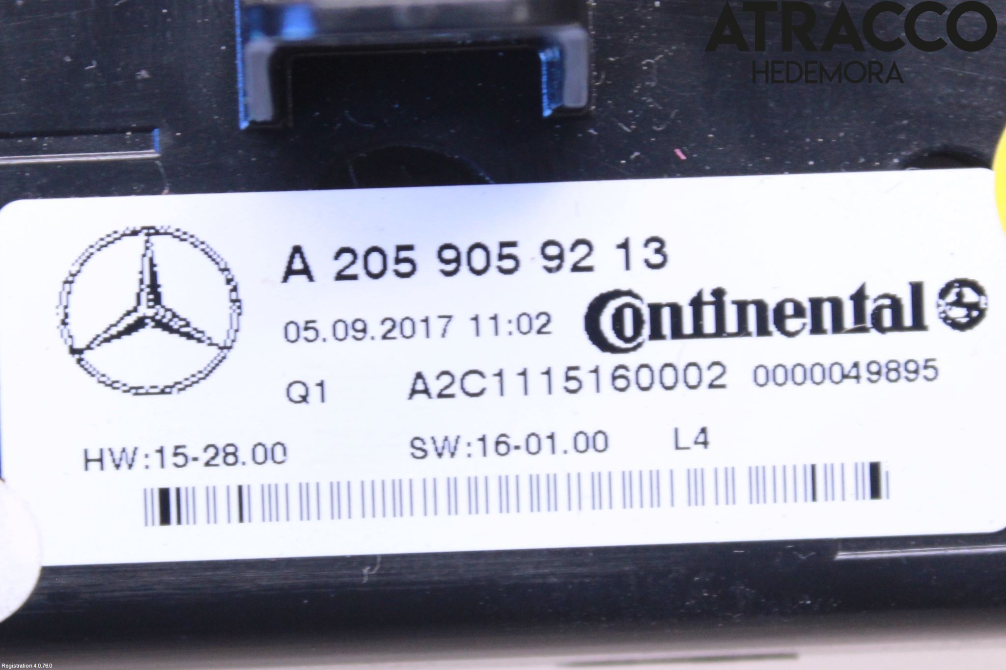 Mercedes-Benz MB C-KLASS (W205) 14-21 Varme Ac Betjening-Display