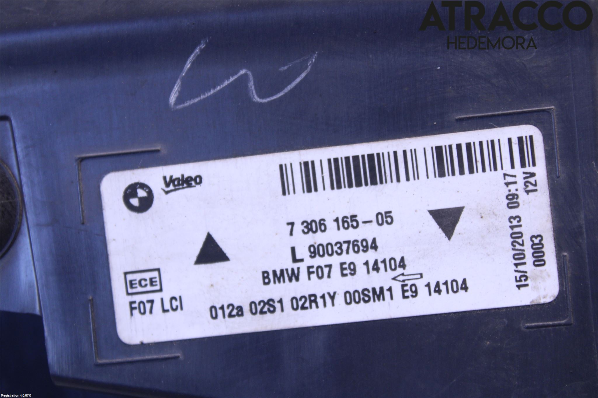 BMW 5 GT F07 09-17 Baklykt Venstre