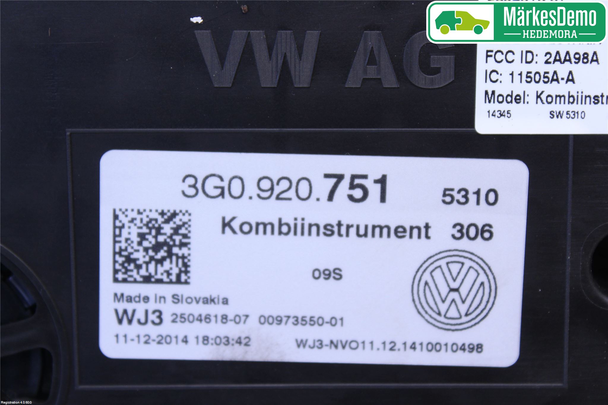 Volkswagen VW PASSAT 15-19 Instr Kombinert