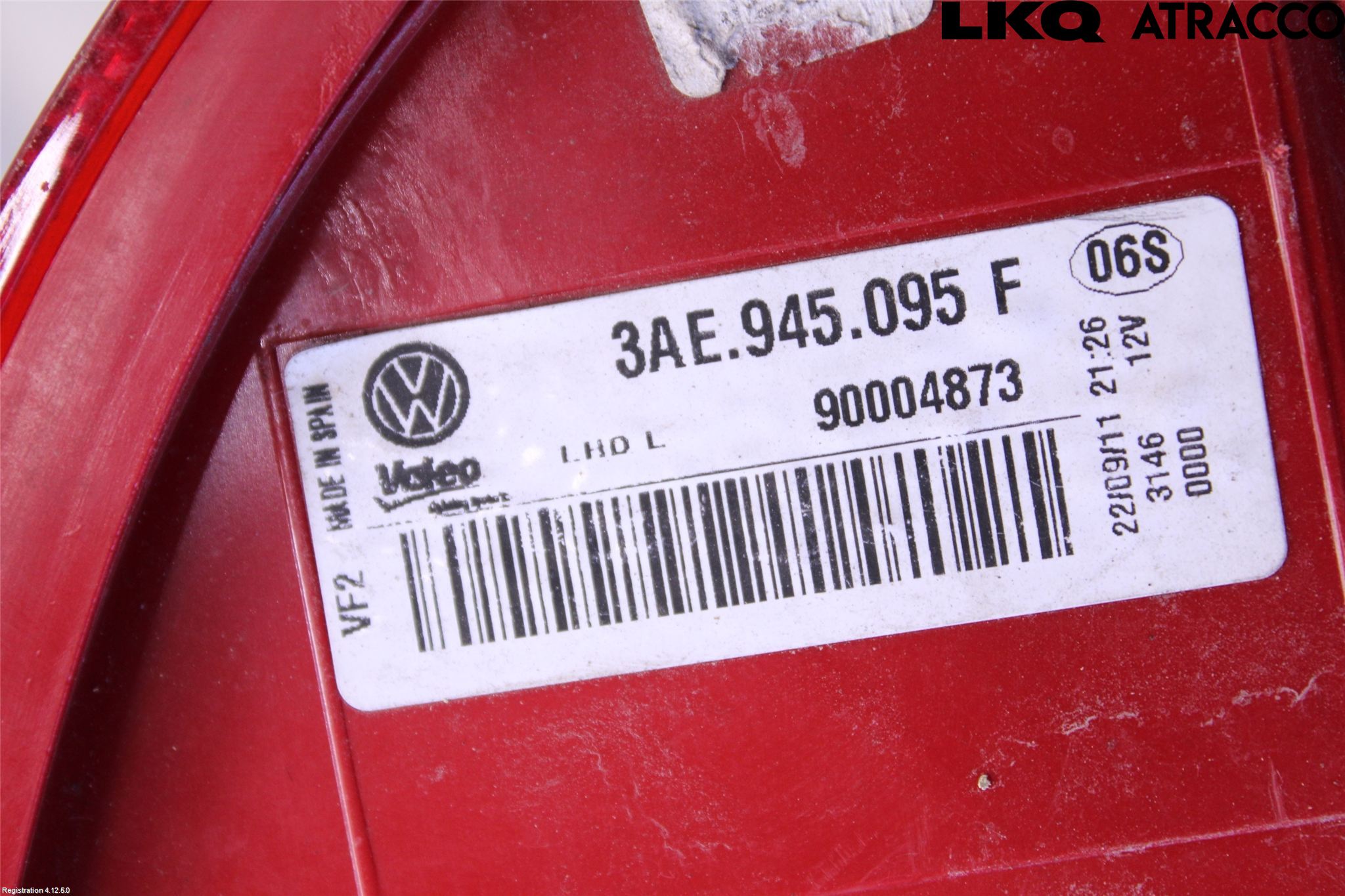 Volkswagen VW PASSAT 11-14 Baklykt Venstre
