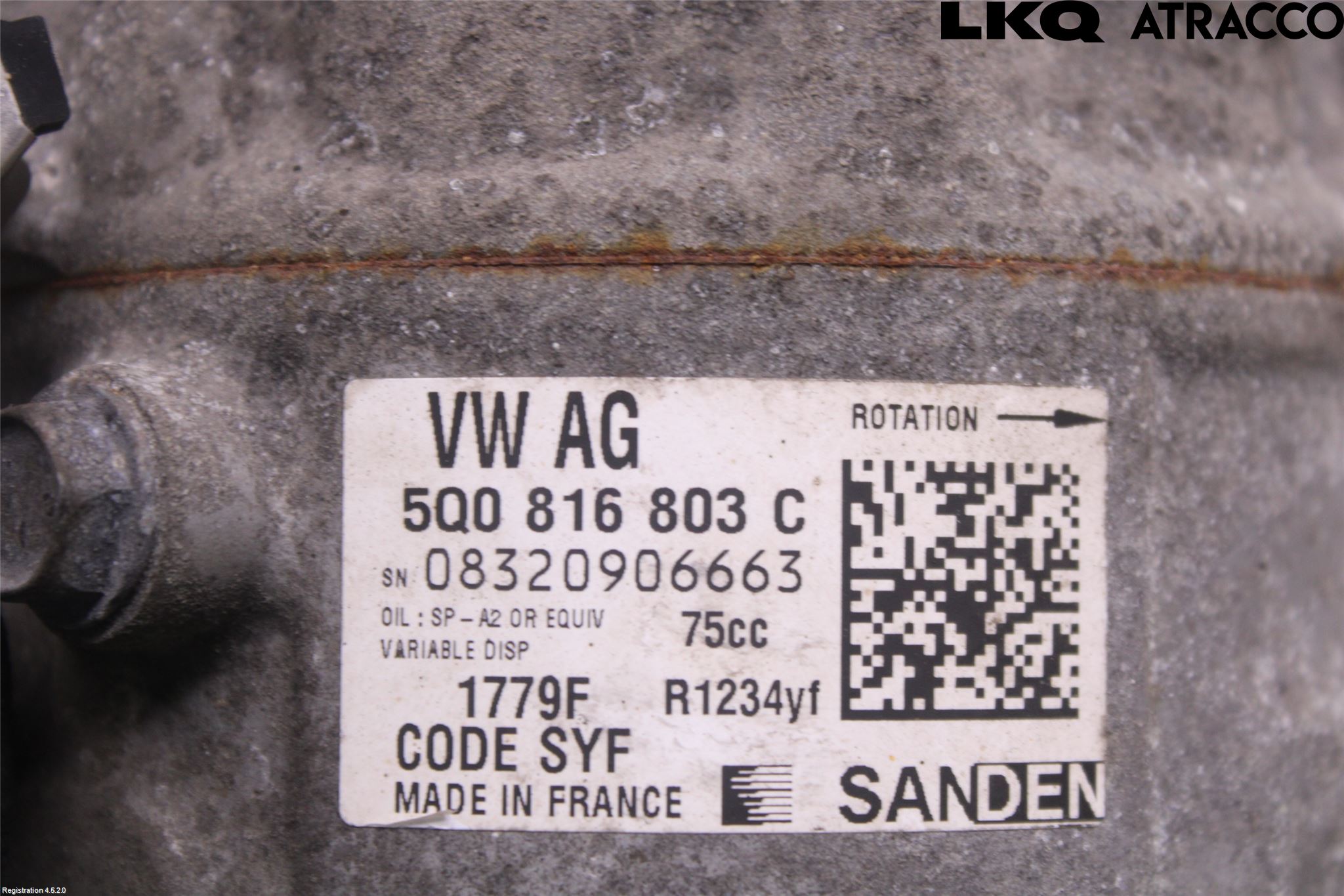 Volkswagen VW GOLF / E-GOLF VII 13-20 Varme Ac Kompressor