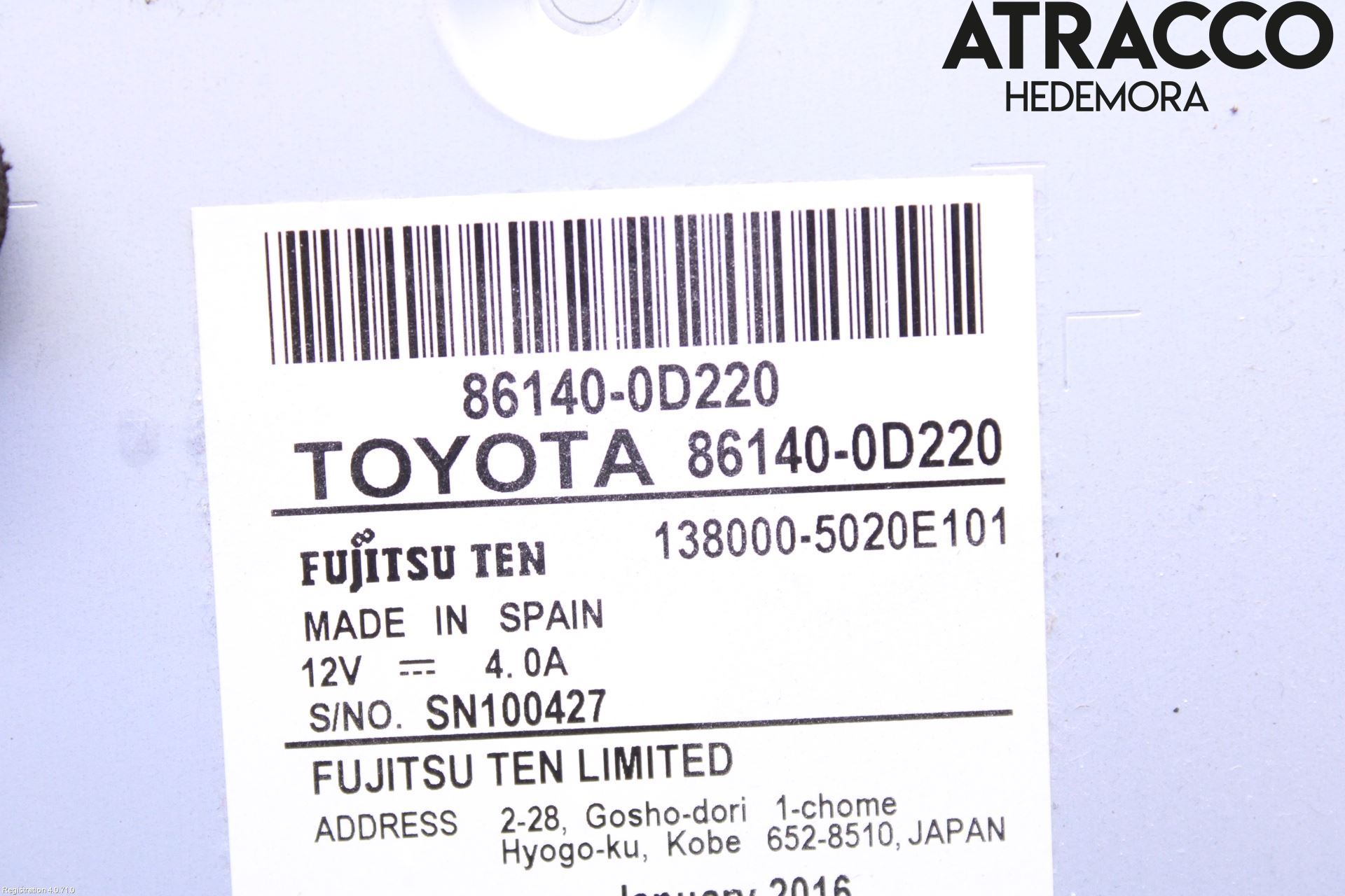 Toyota YARIS XP130 15-20 Stereo Radio Med Cd