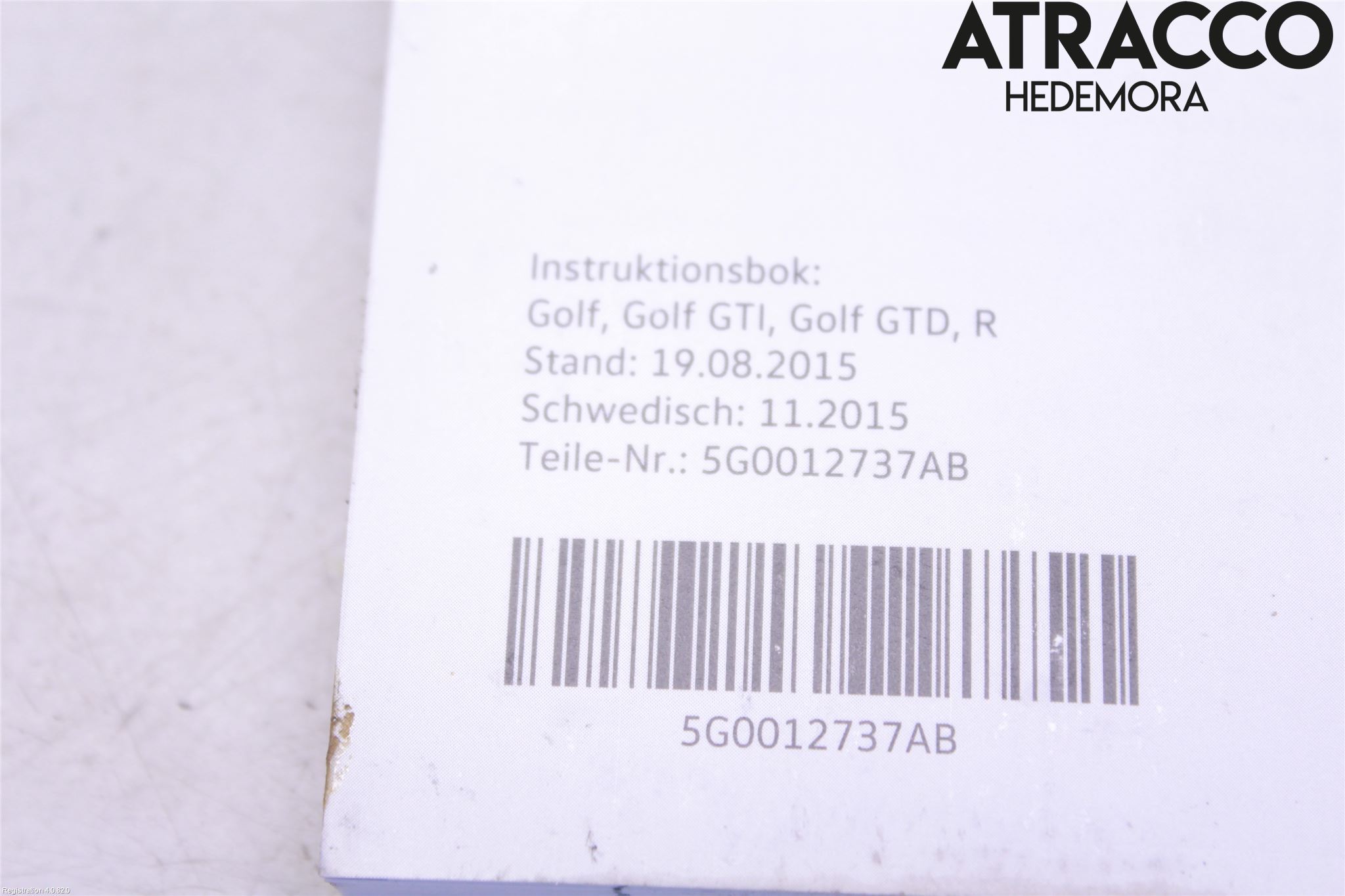 Volkswagen VW GOLF / E-GOLF VII 13-20 Instruksjonsbok