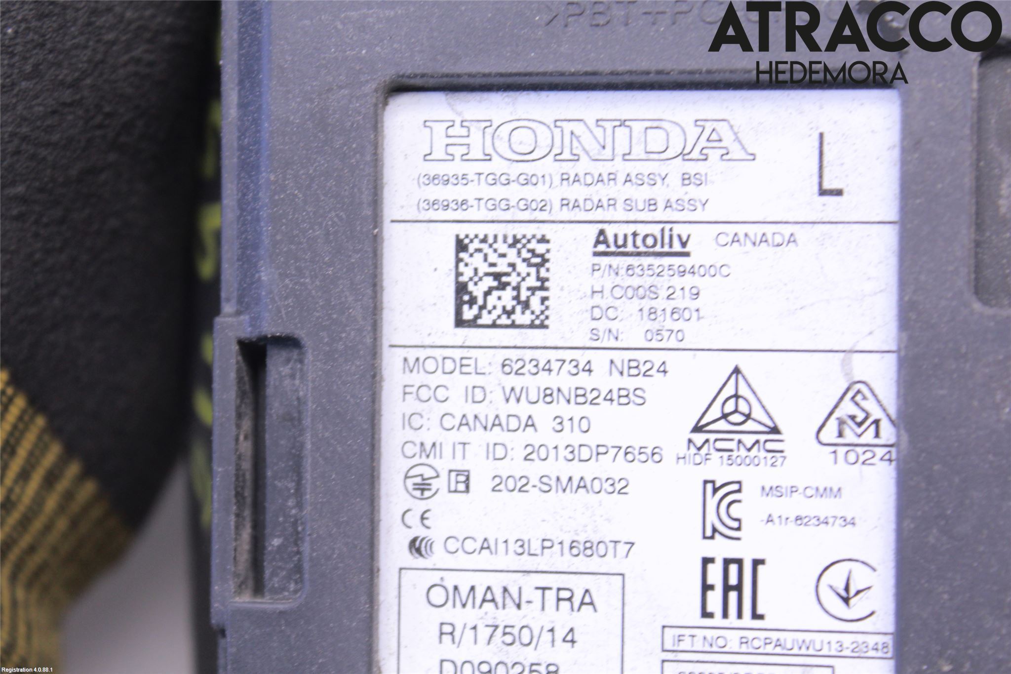 Honda CIVIC 17-22 Sensor Kollisjonsbeskyttelse