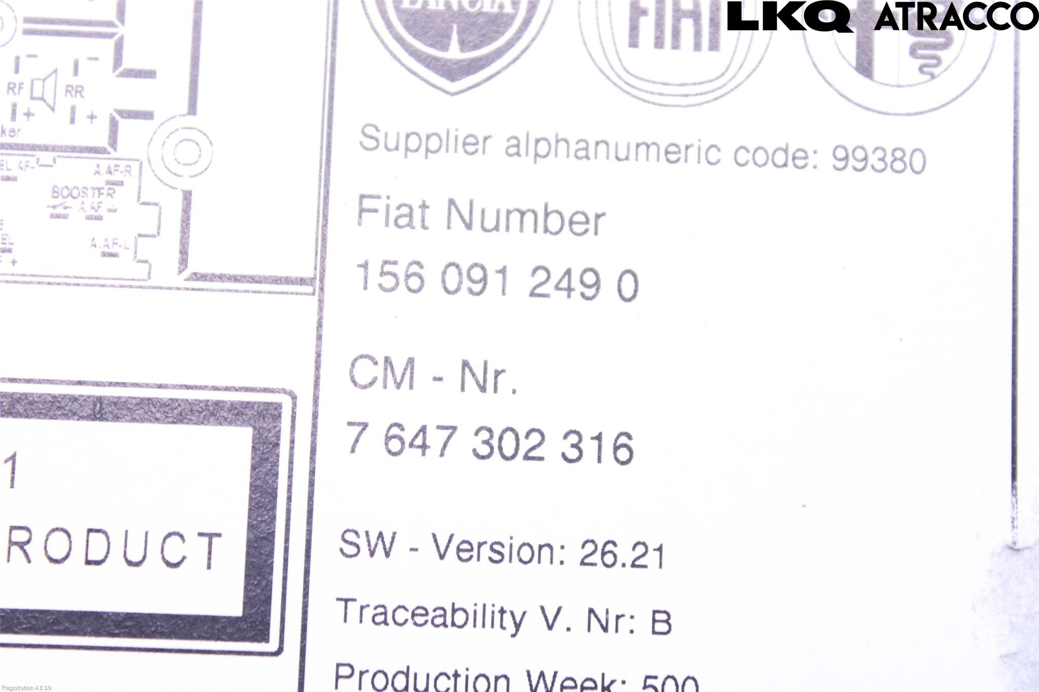 Alfa GIULIETTA Stereo Radio Med Cd