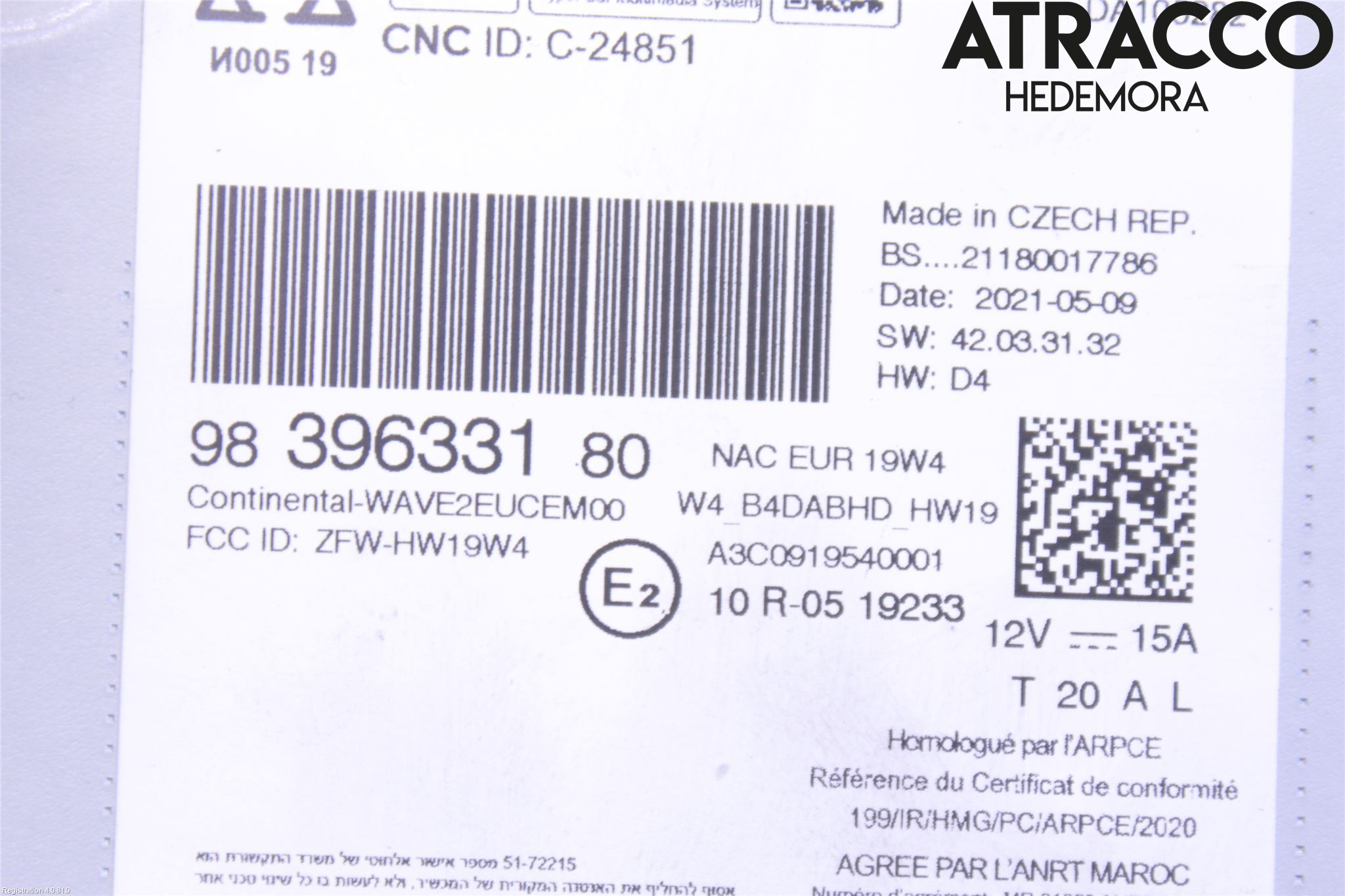 Citroen C4/E-C4 C4X/E-C4X III 21- Stereo Radio Med Cd