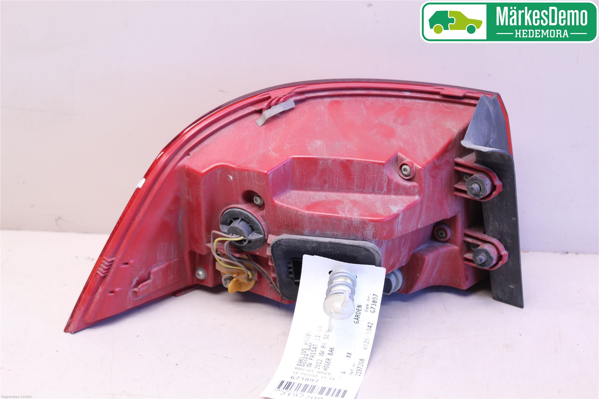 Volkswagen VW PASSAT 11-14 Baklykt Høyre