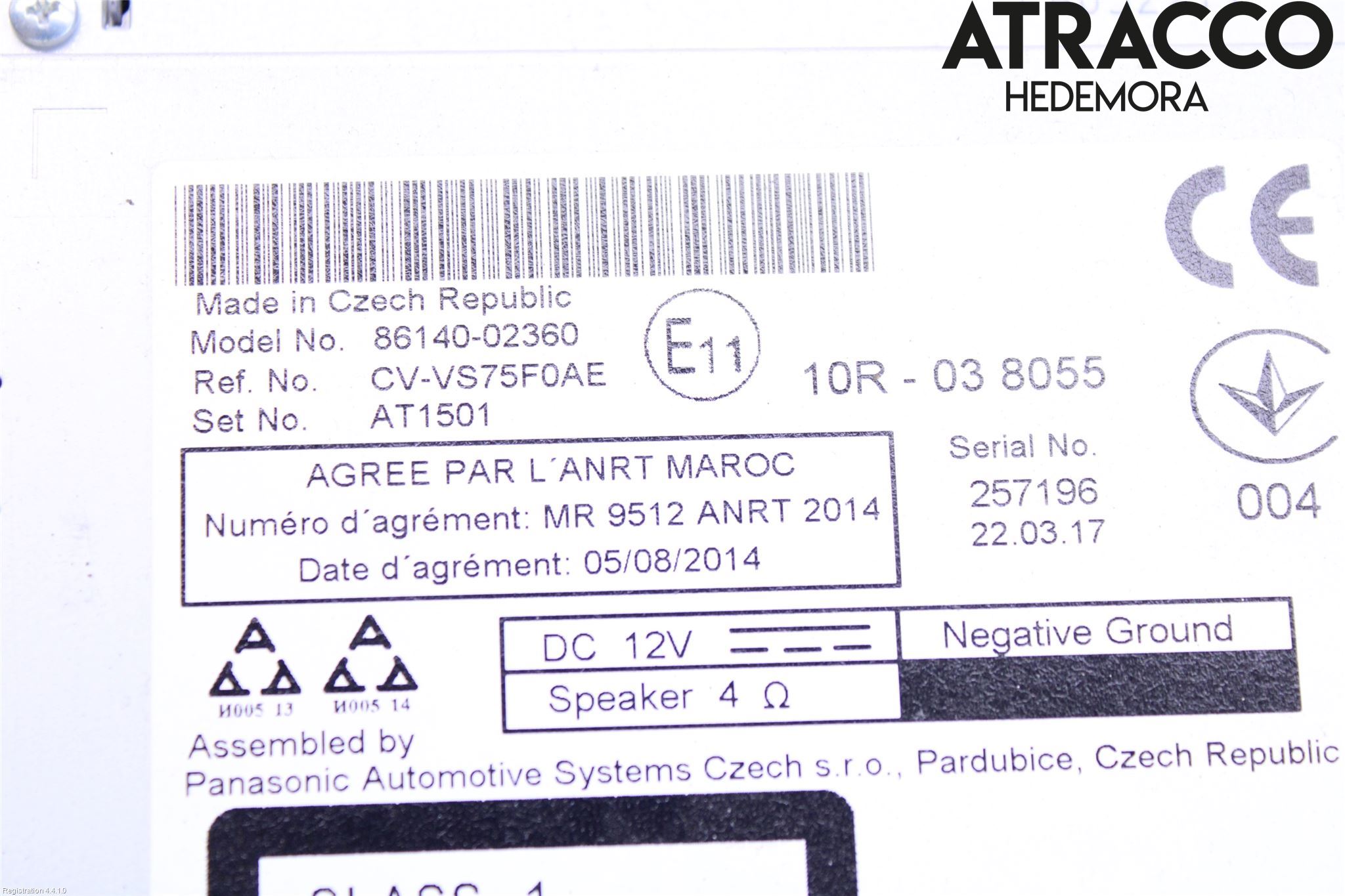 Toyota AURIS 13-19 Stereo Radio Med Cd