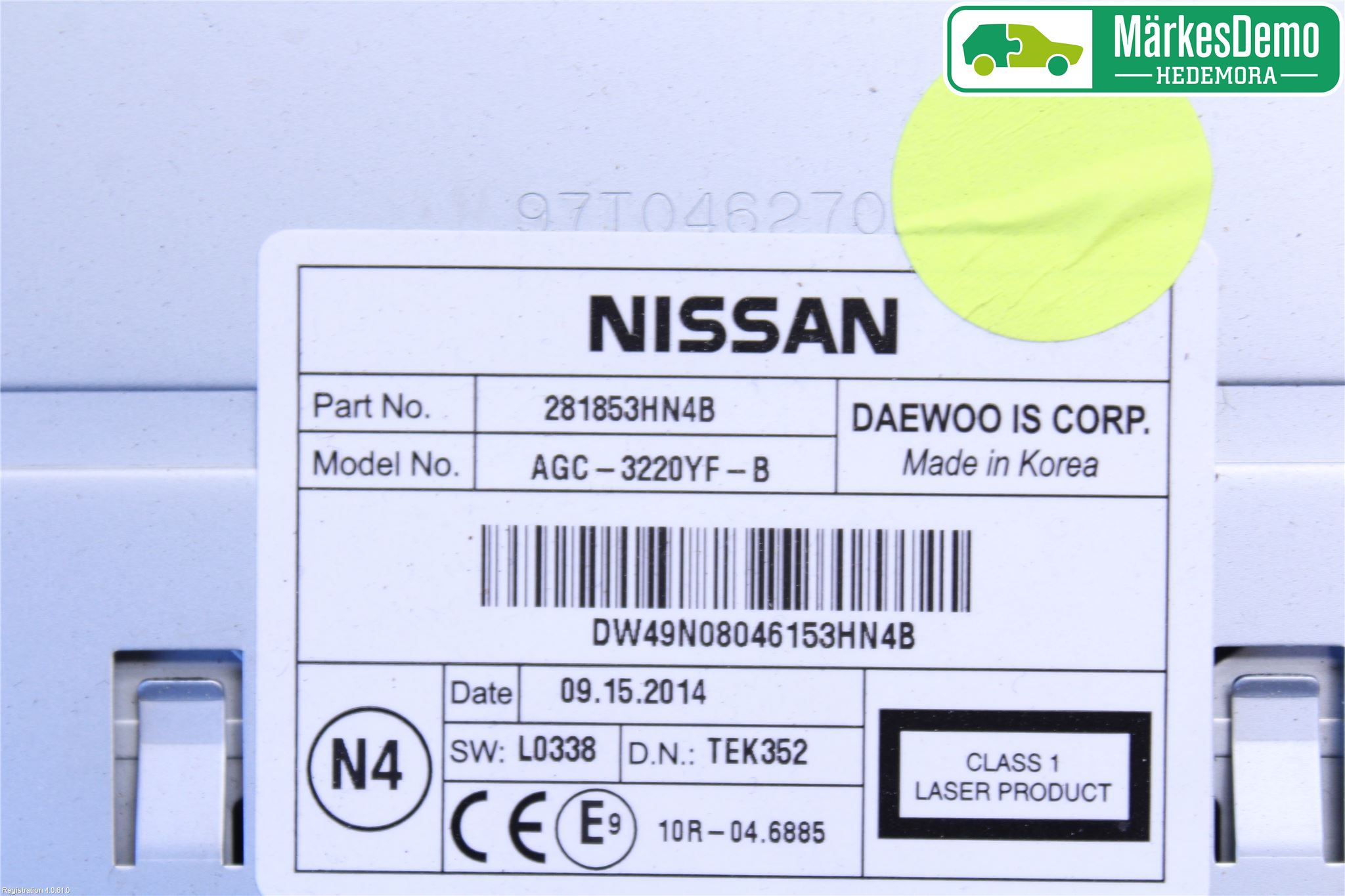 Nissan MICRA 11-16 Stereo Radio Med Cd