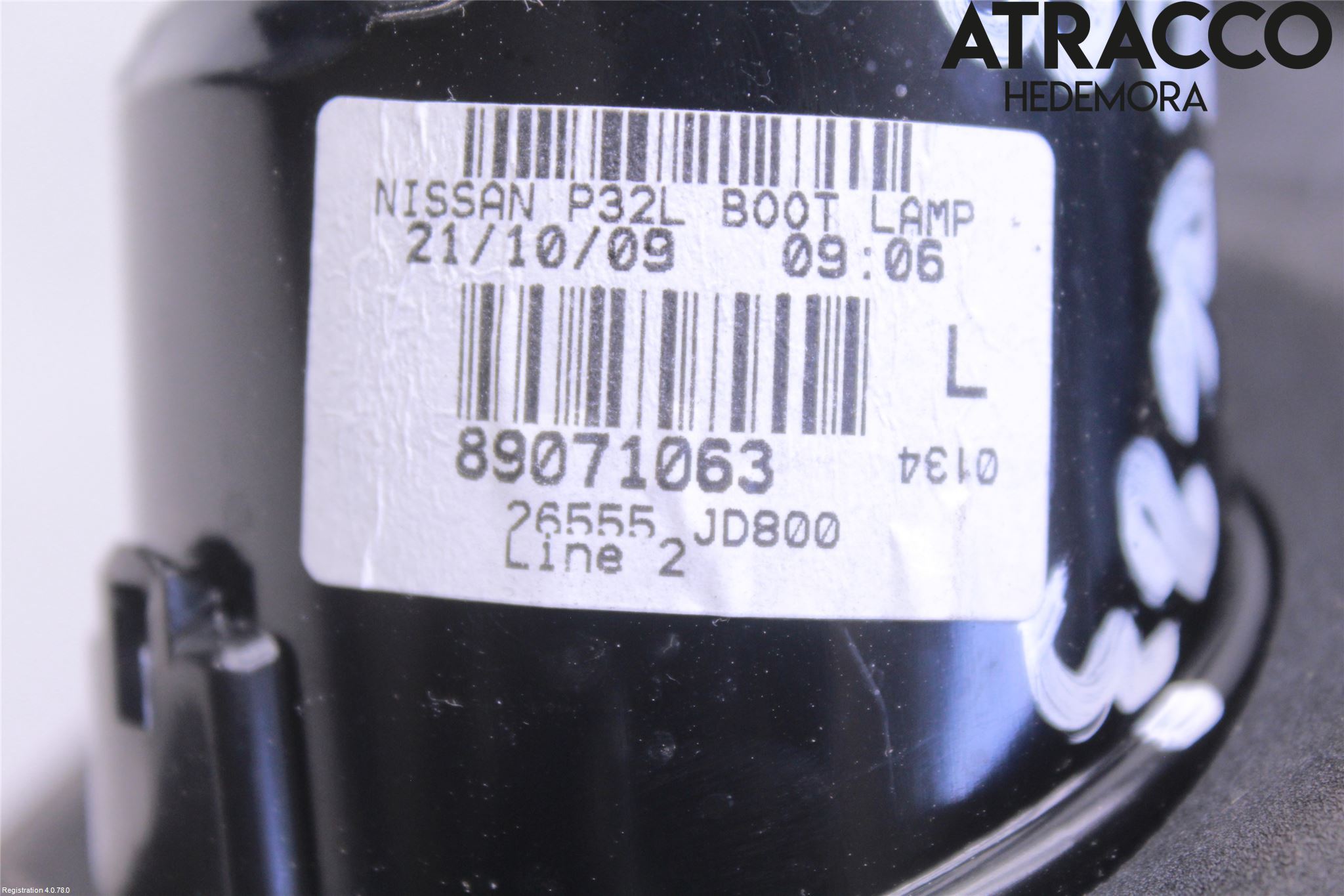 Nissan QASHQAI   07-10 Baklykt Venstre  På Luke(Indre