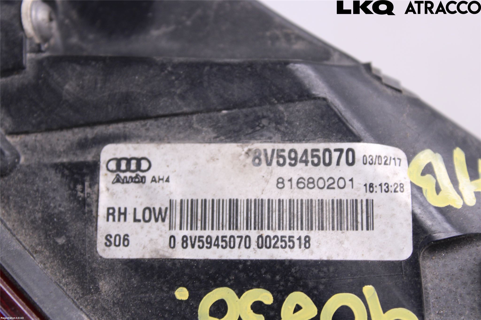 Audi A3/S3 8V 13-20 Baklykt Høyre