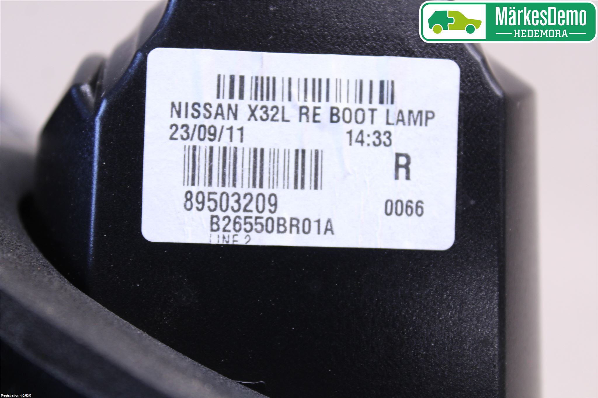Nissan QASHQAI+2  10-14 Baklykt Høyre  På Luke(Indre)