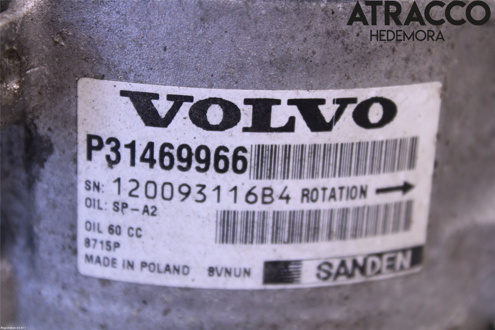 Volvo V90 17->> Varme Ac Kompressor
