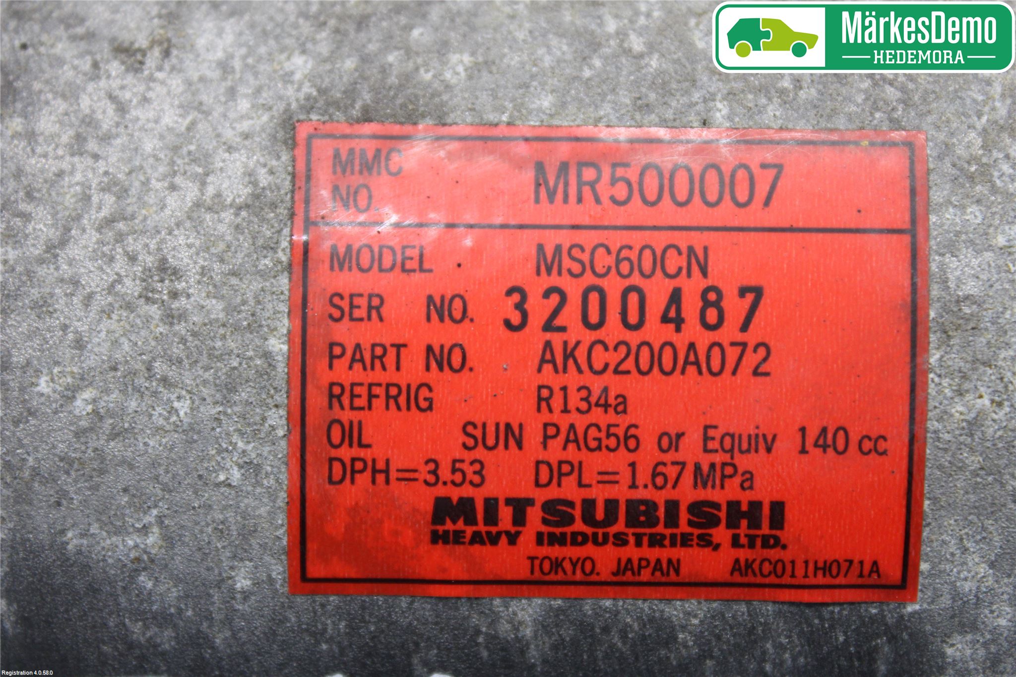 Mitsubishi CARISMA 00-04 Varme Ac Kompressor