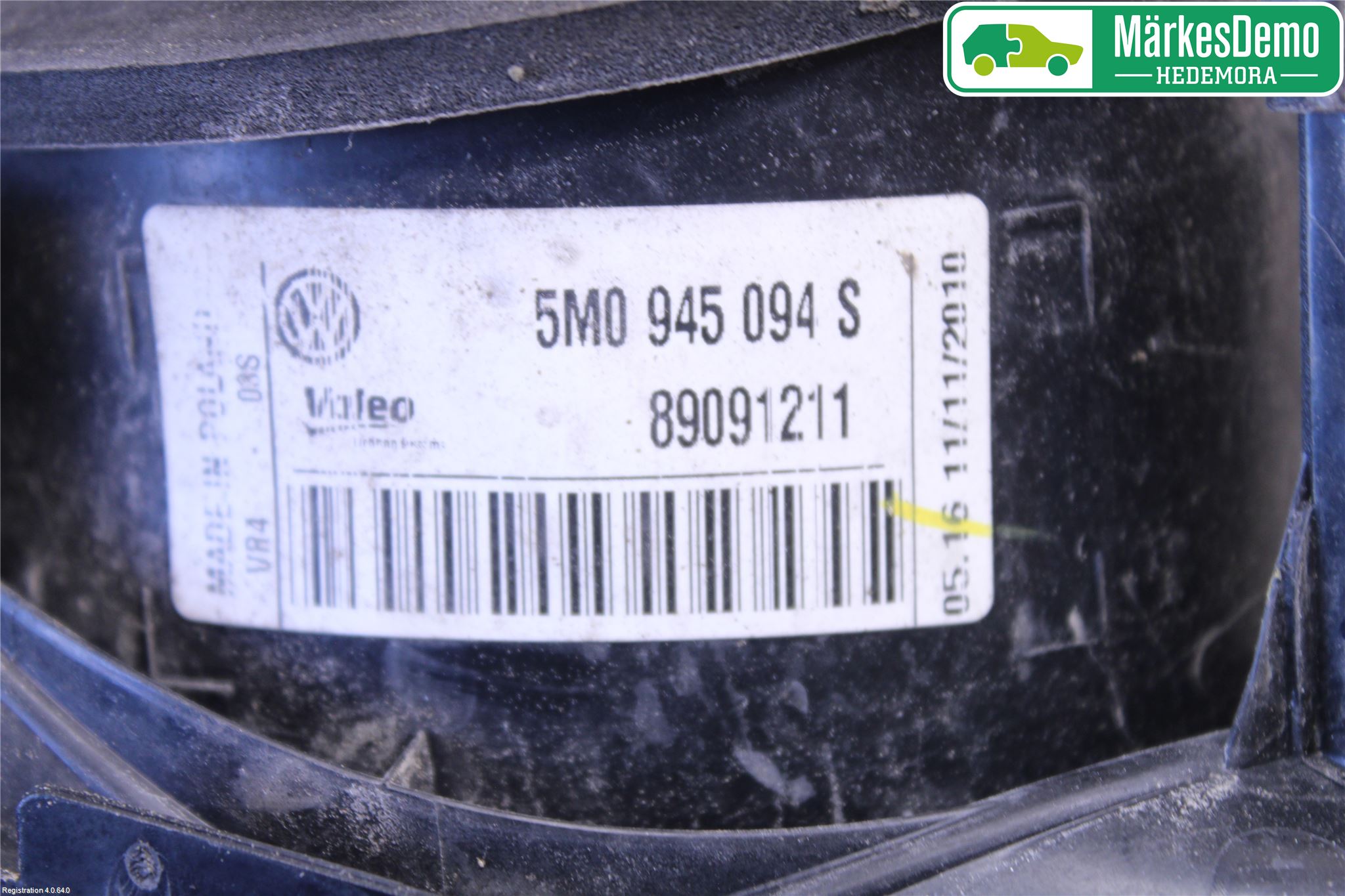 Volkswagen VW GOLF PLUS/CROSS GOLF 04-14 Baklykt Høyre  På Luke(Indre)