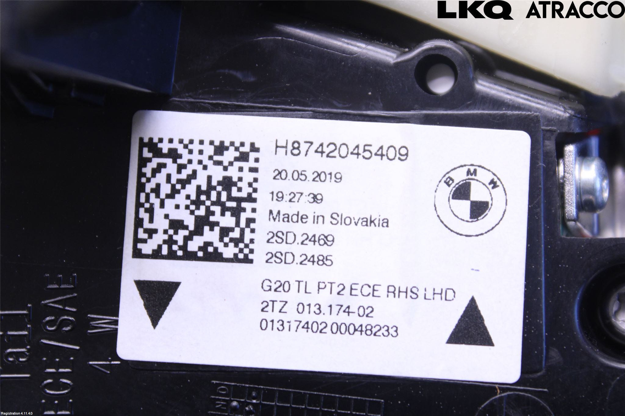 BMW 3 G20/G21/G80/G81 19- Baklykt Høyre  På Luke(Indre)