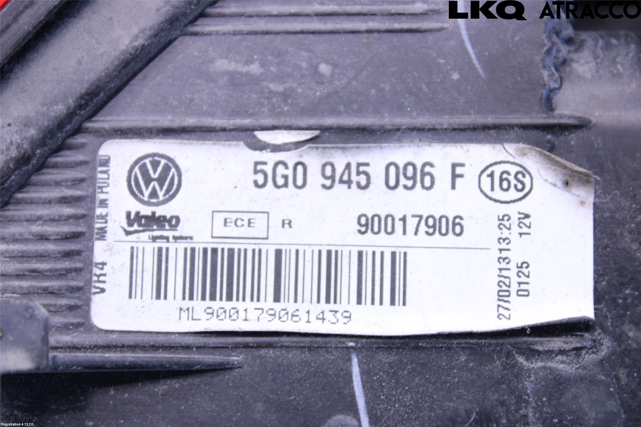 Volkswagen VW GOLF / E-GOLF VII 13-20 Baklykt Høyre