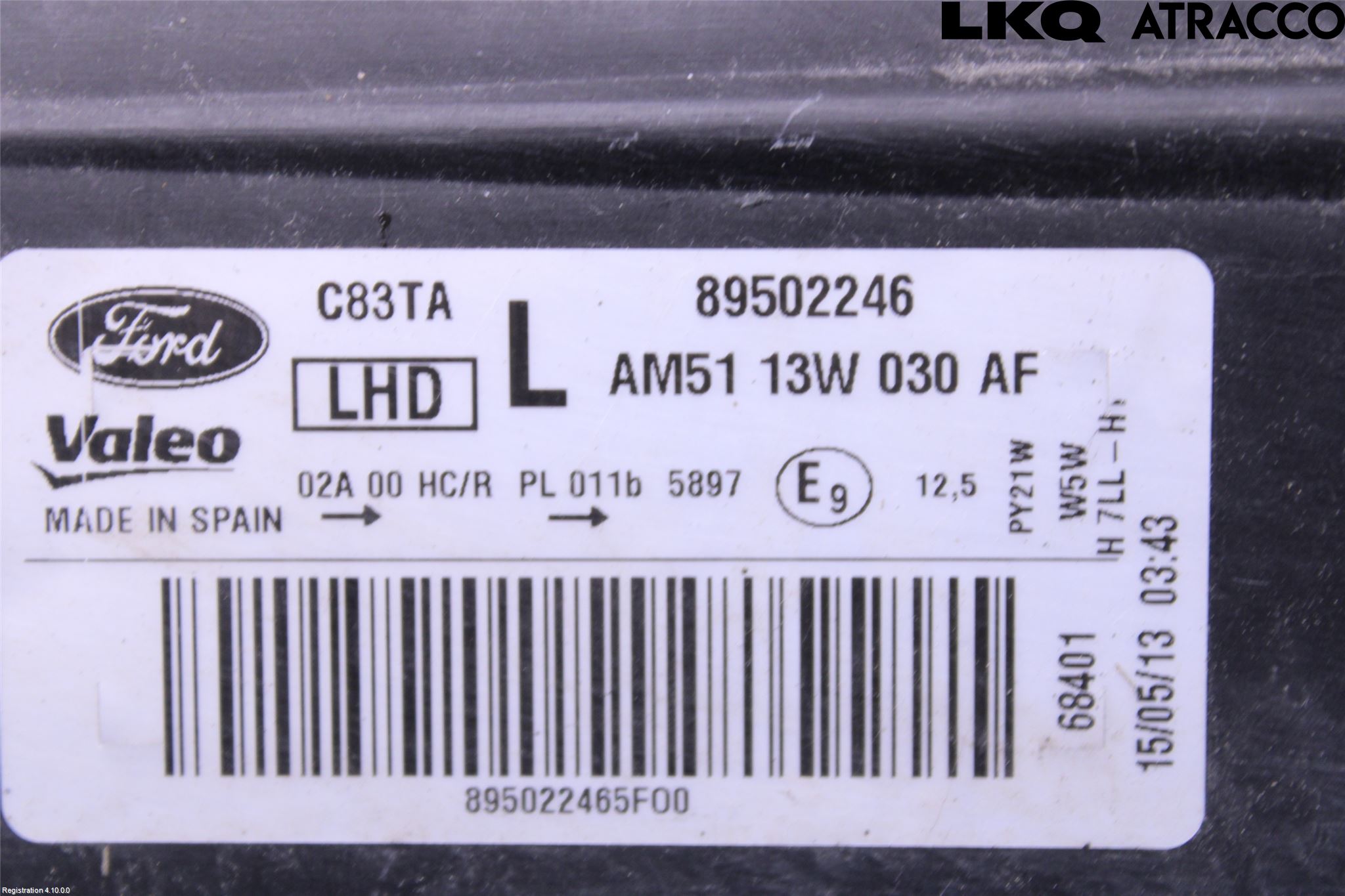 Ford GRAND C-MAX  11-14 Frontlykt Venstre