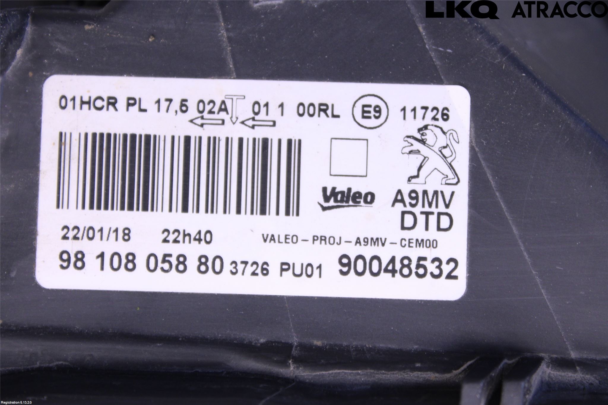 Peugeot PEUGOT 208 16-19 Frontlykt Høyre