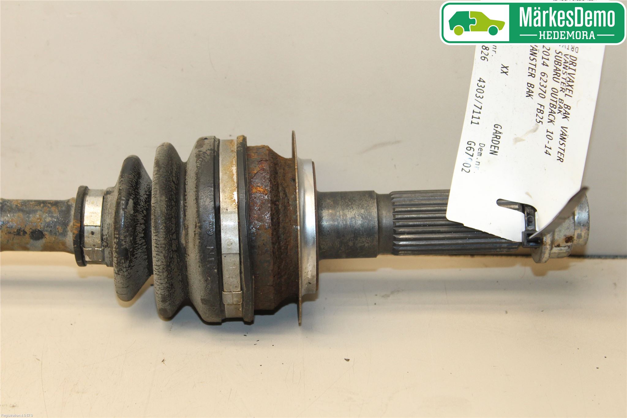 Subaru OUTBACK 10-15 Drivaksel Bak Kompl Venstre