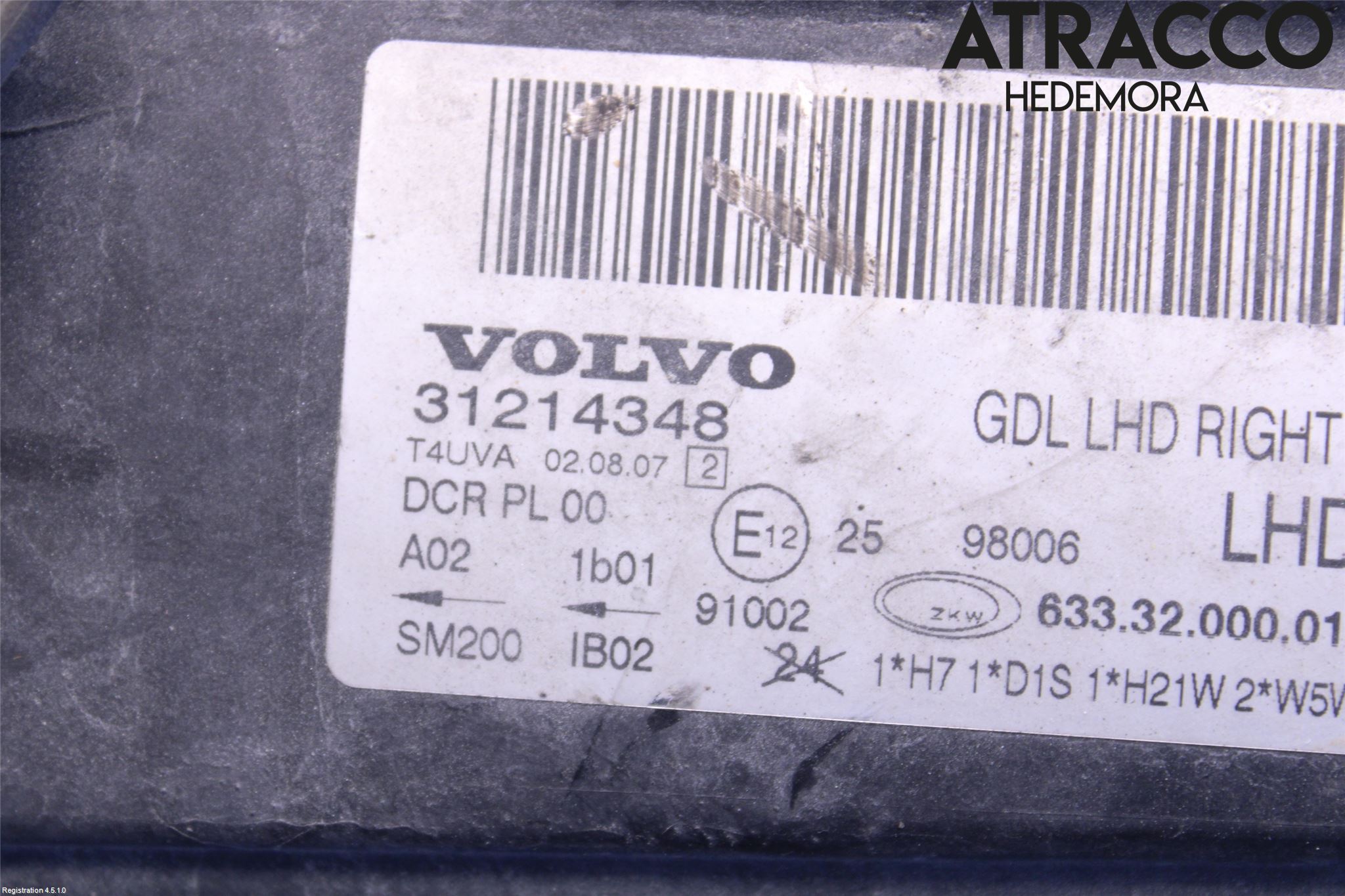 Volvo V70 08-13 Frontlykt Høyre
