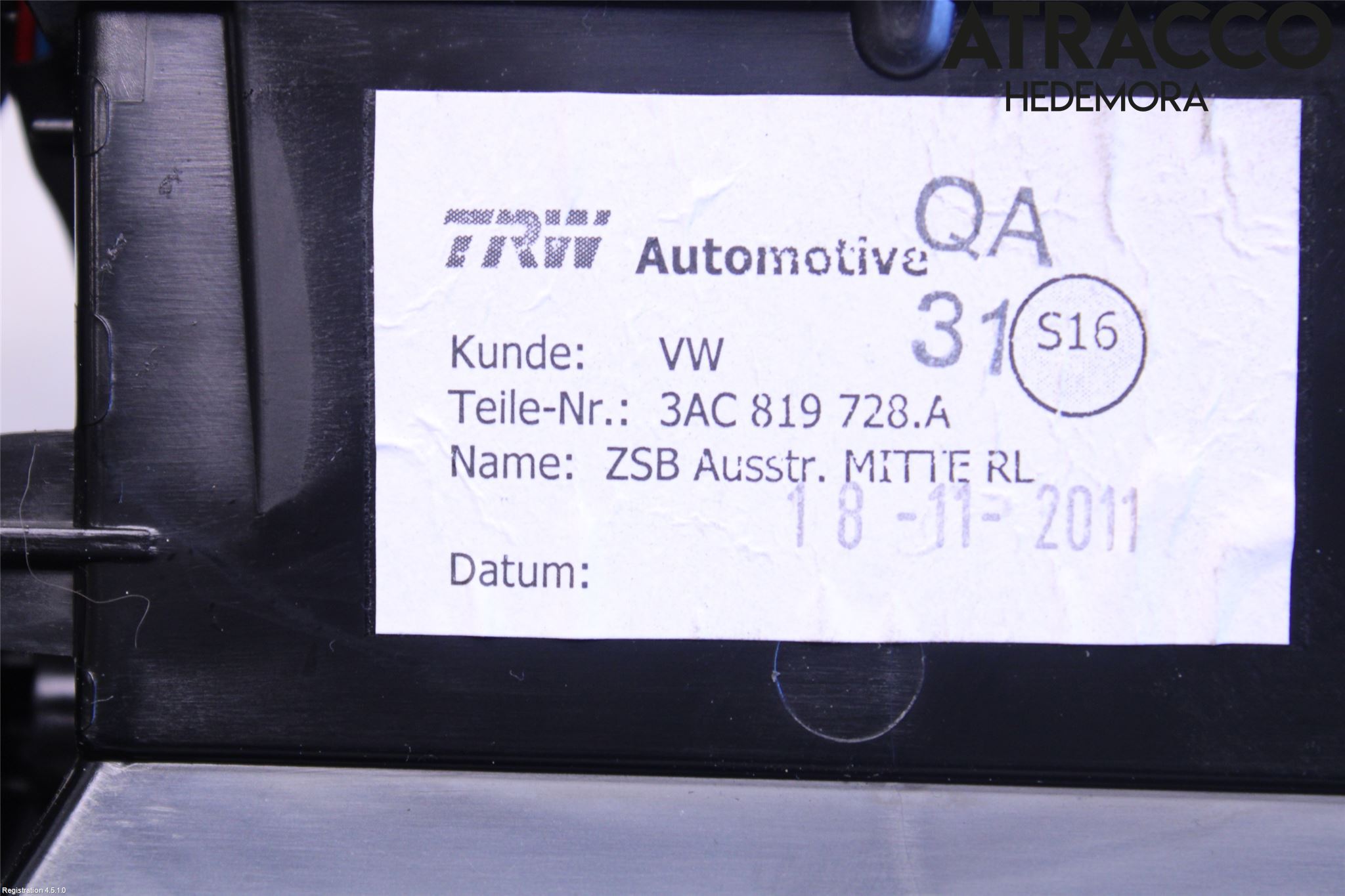 Volkswagen VW PASSAT 11-14 Dashbord Kanal - Dyse