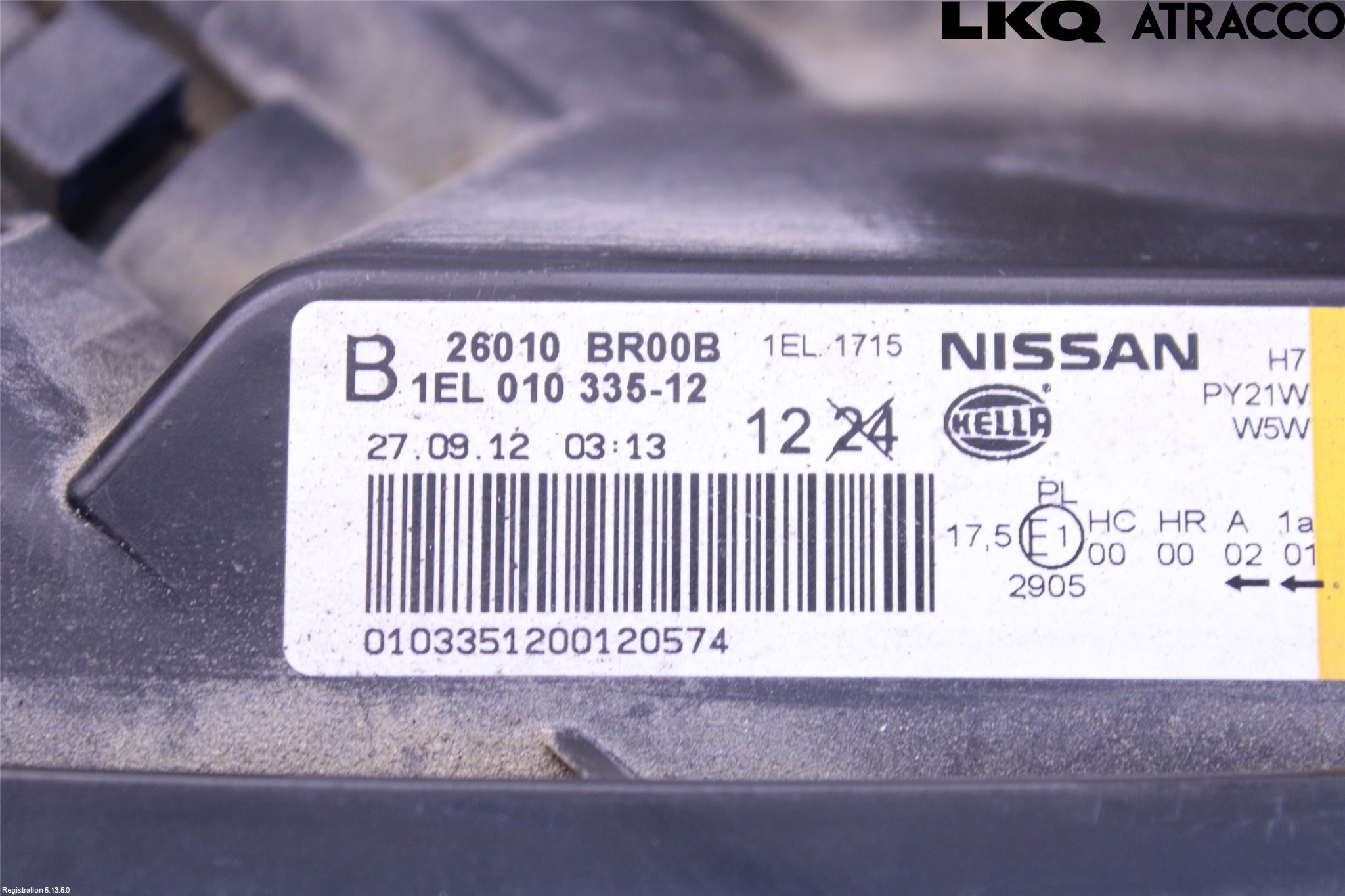 Nissan QASHQAI+2  10-14 Frontlykt Høyre