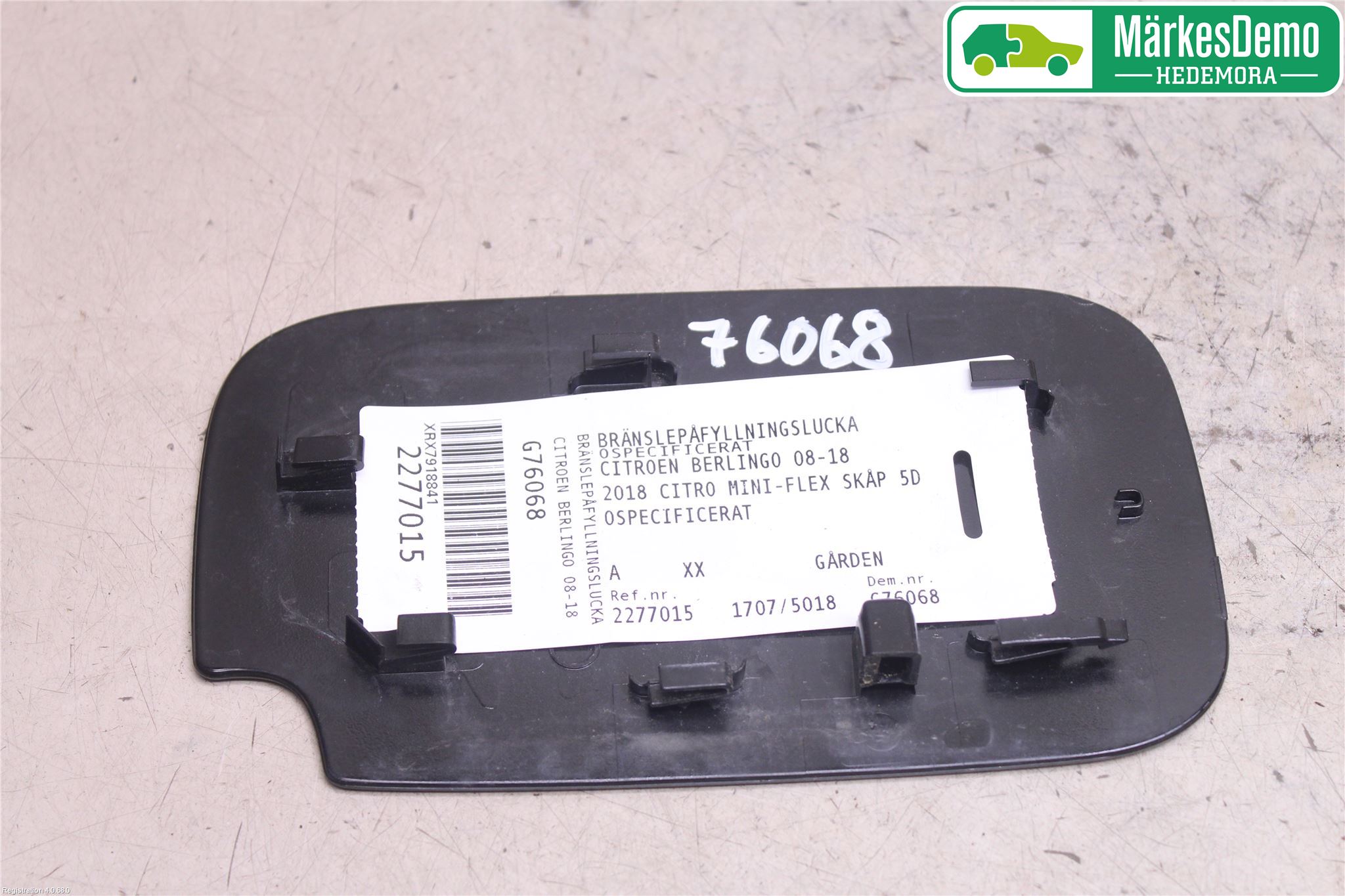 Citroen BERLINGO 08-18 Drivstoff Tankluke
