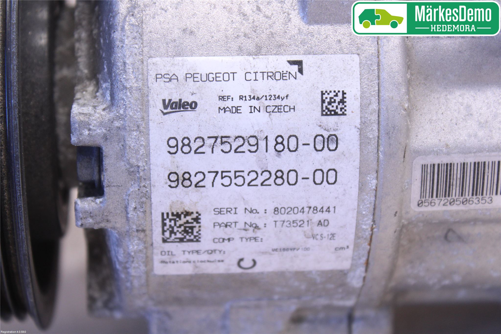 Peugeot 308 14-21 Varme Ac Kompressor