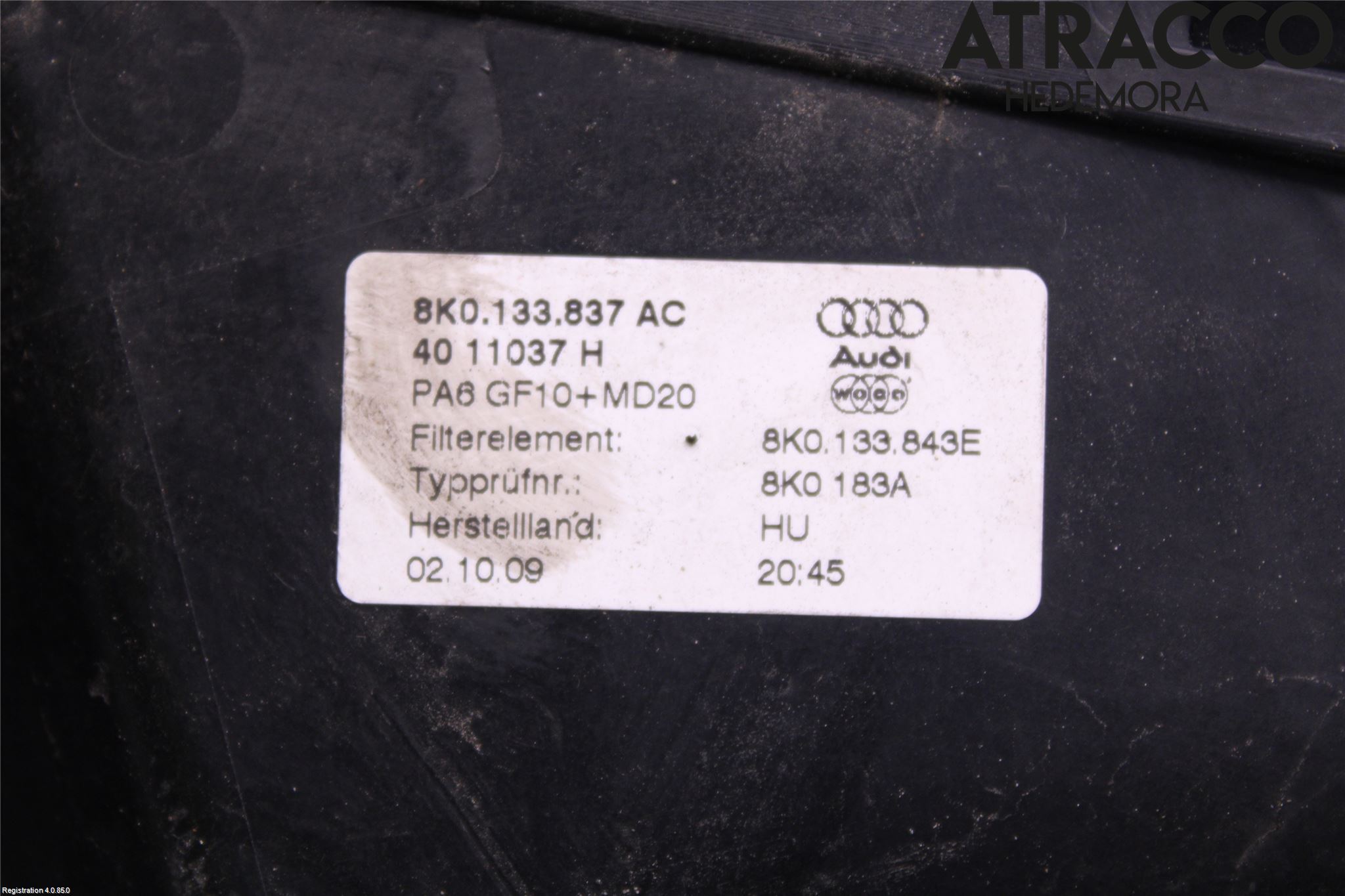 Audi A4/S4 08-11 Luftfilter Boks