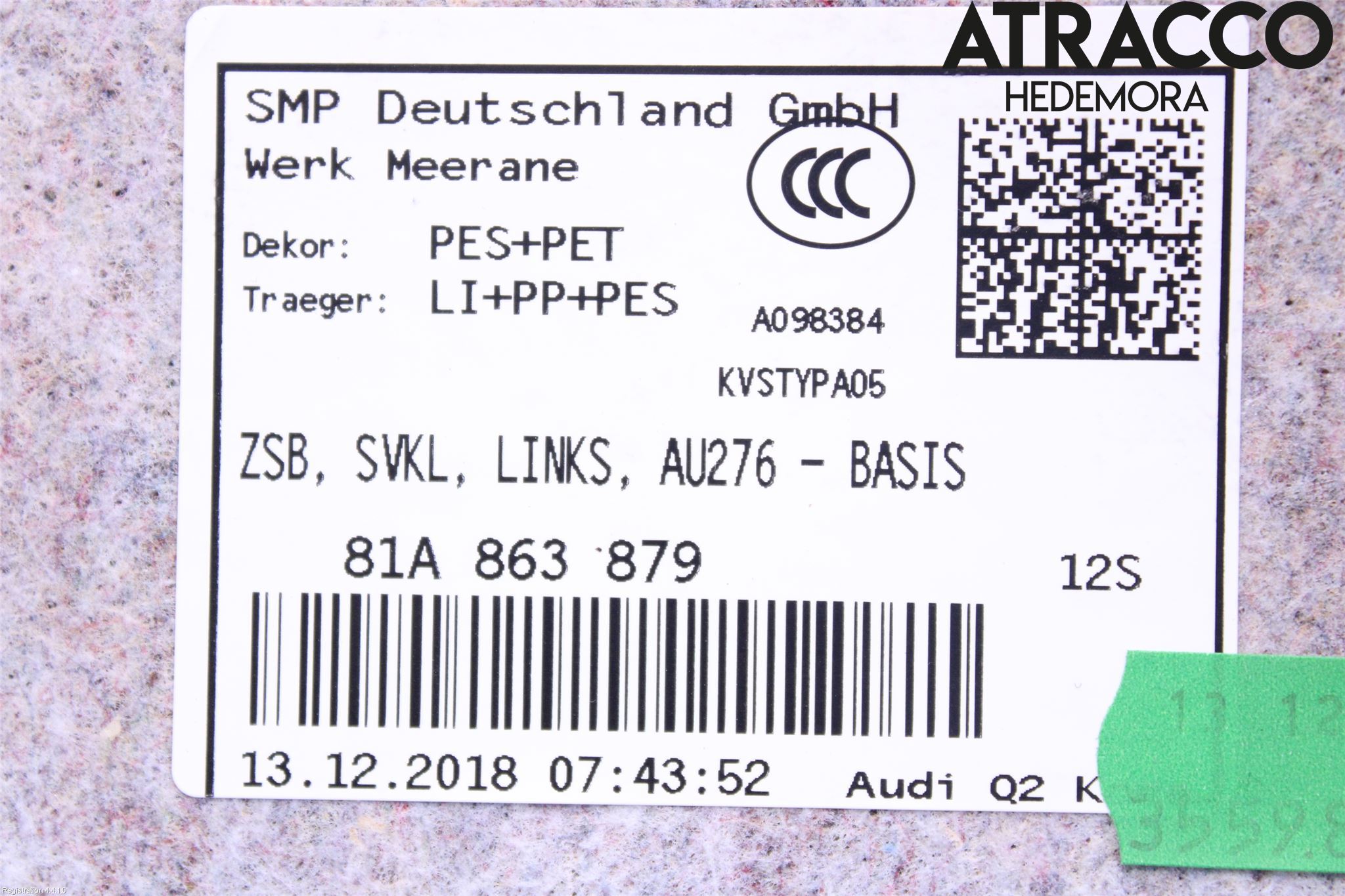 Audi Q2/SQ2 17- Innr Bakluketrekk