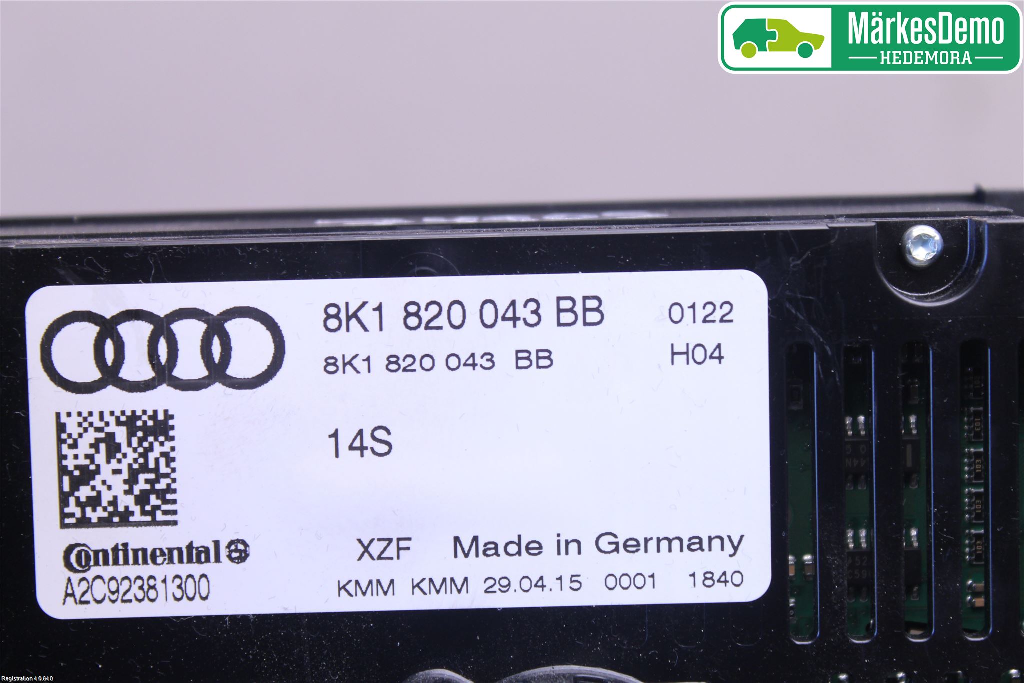 Audi A4 12-15 Varme Ac Betjening-Display