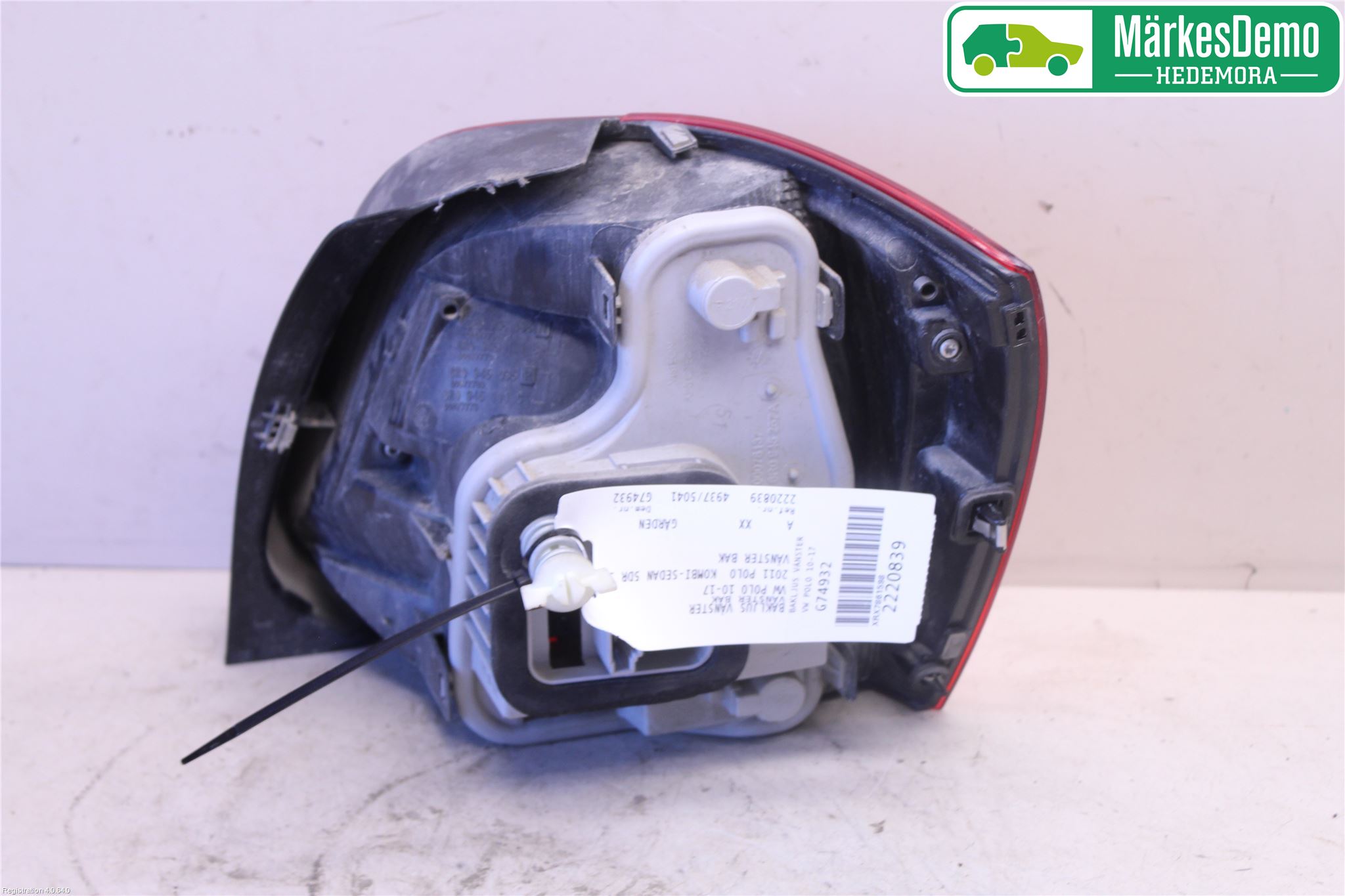 Volkswagen VW POLO 10-17 Baklykt Venstre